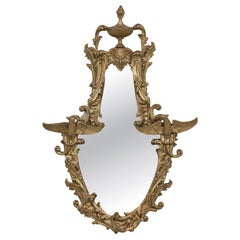 Italian Rococo Silver Gilt Wall Mirror
