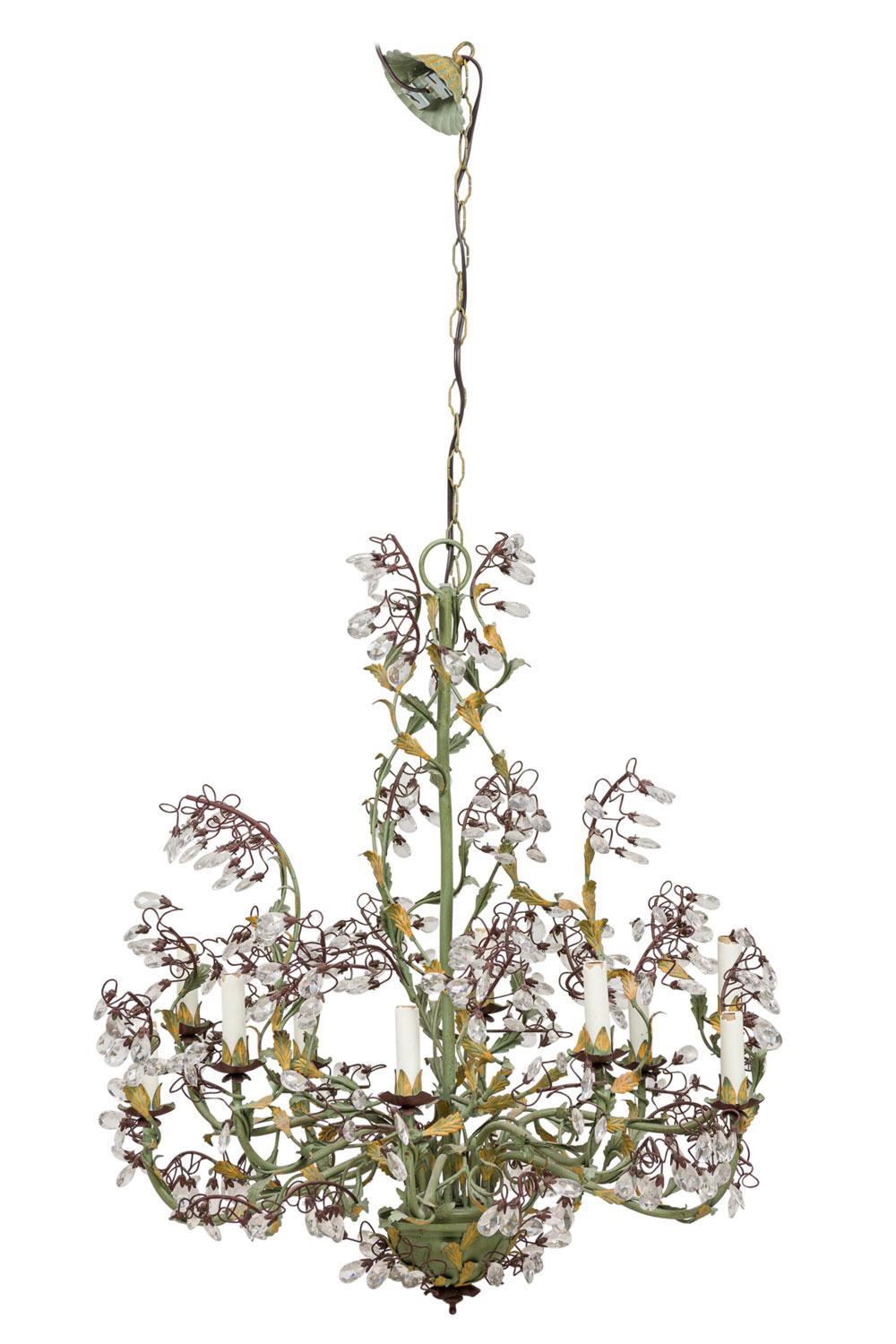 Italiano Italian Rococo Style 10 Arm Chandelier in vendita