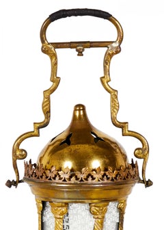 Italian Rococo Style Brass Hand Lantern