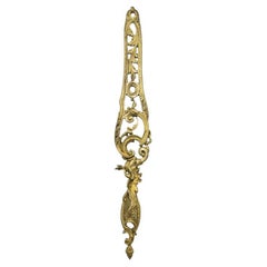 Italian Rococo Style Bronze Filigree Letter Opener Antique Italian Rococo Style Bronze Filigree Letter Opener