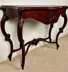 Italian Rococo Style Carved Console Table, Early 20th Century