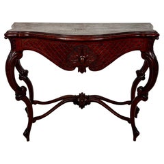 Italian Rococo Style Carved Console Table, Early 20th Century