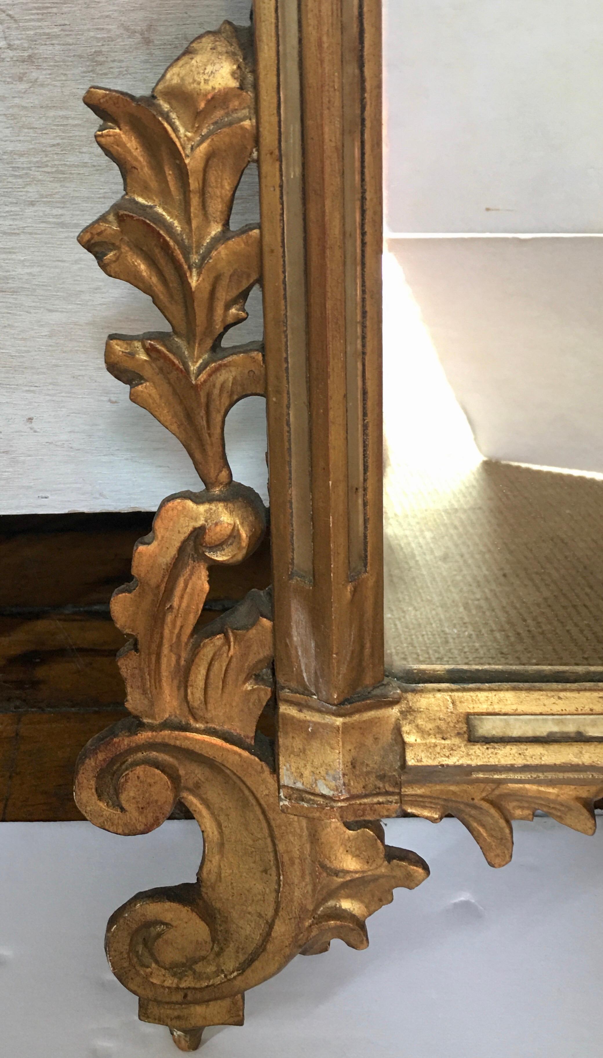 Italian Rococo Style Carved Giltwood Wall Mirror, Italy 2