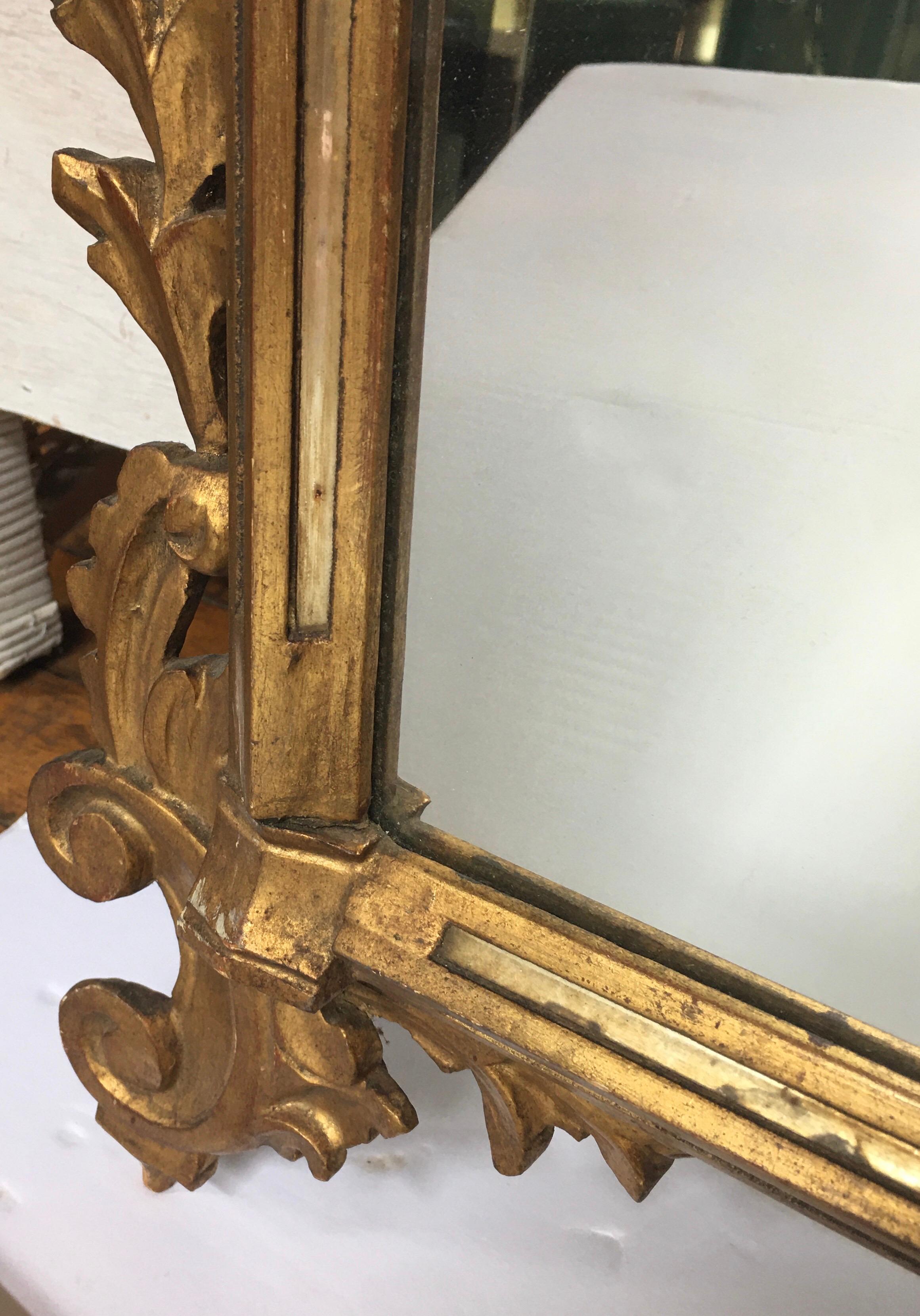 Italian Rococo Style Carved Giltwood Wall Mirror, Italy 3