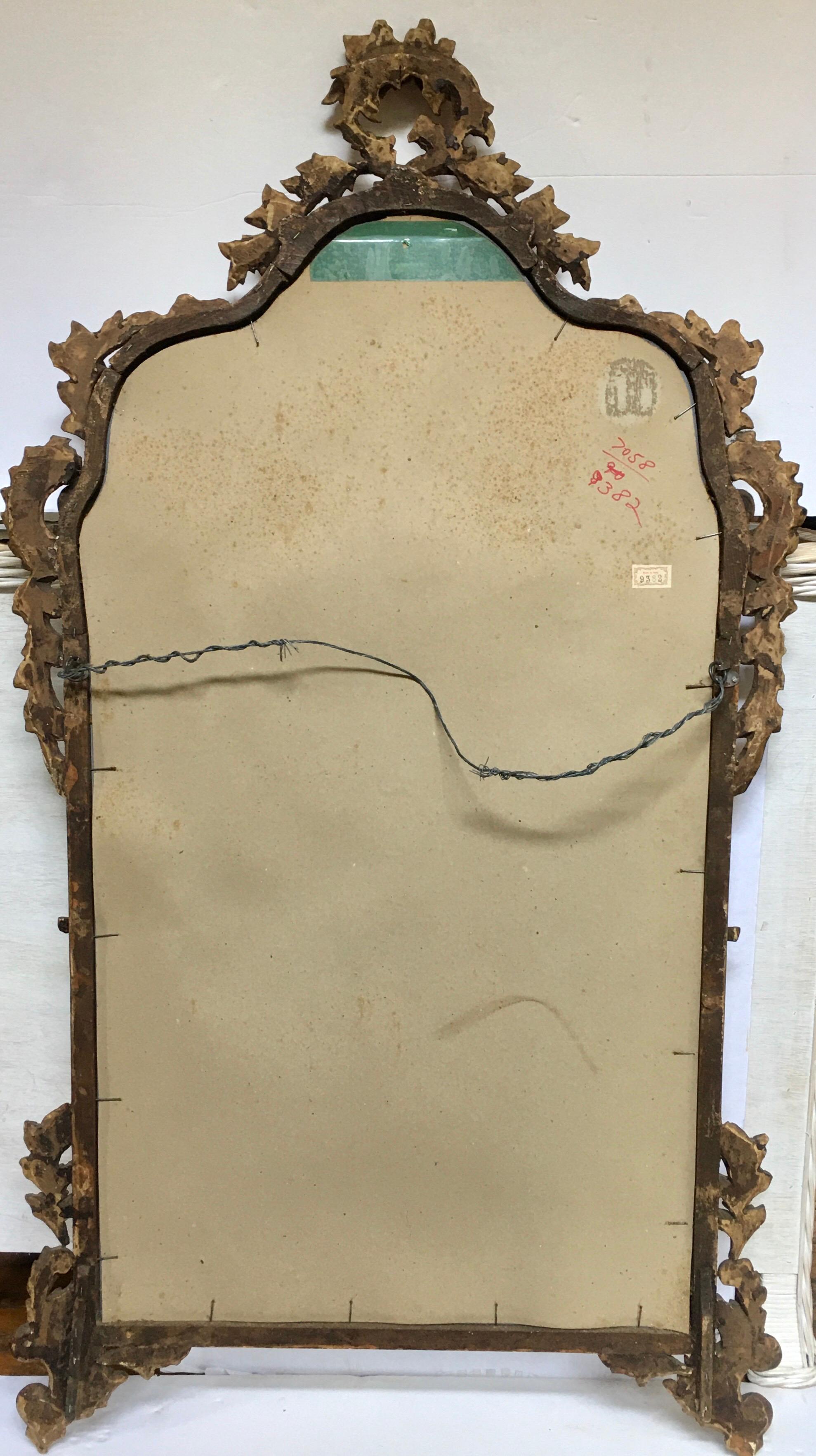 Italian Rococo Style Carved Giltwood Wall Mirror, Italy 8