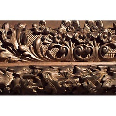 Italian Rococo Style Carved Giltwood Floral Design Mirror Frame