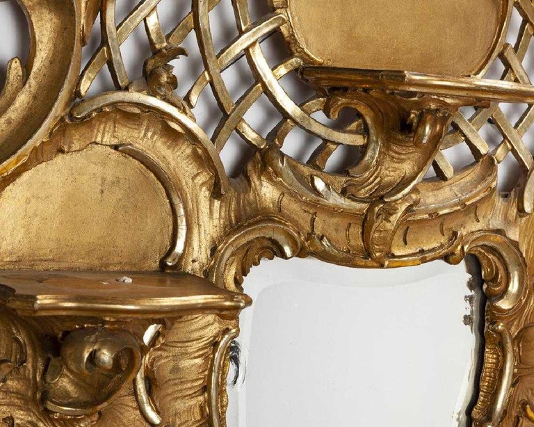 Italian Rococo Style Carved Giltwood Mirror, 19th Century at 1stDibs