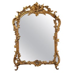 Italian Rococo Style Carved Giltwood Mirror with Floral and Foliate Vine