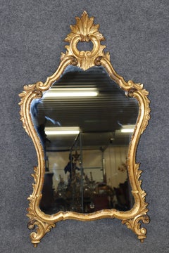 Italian Rococo Style Carved Gold Gilt Mirror