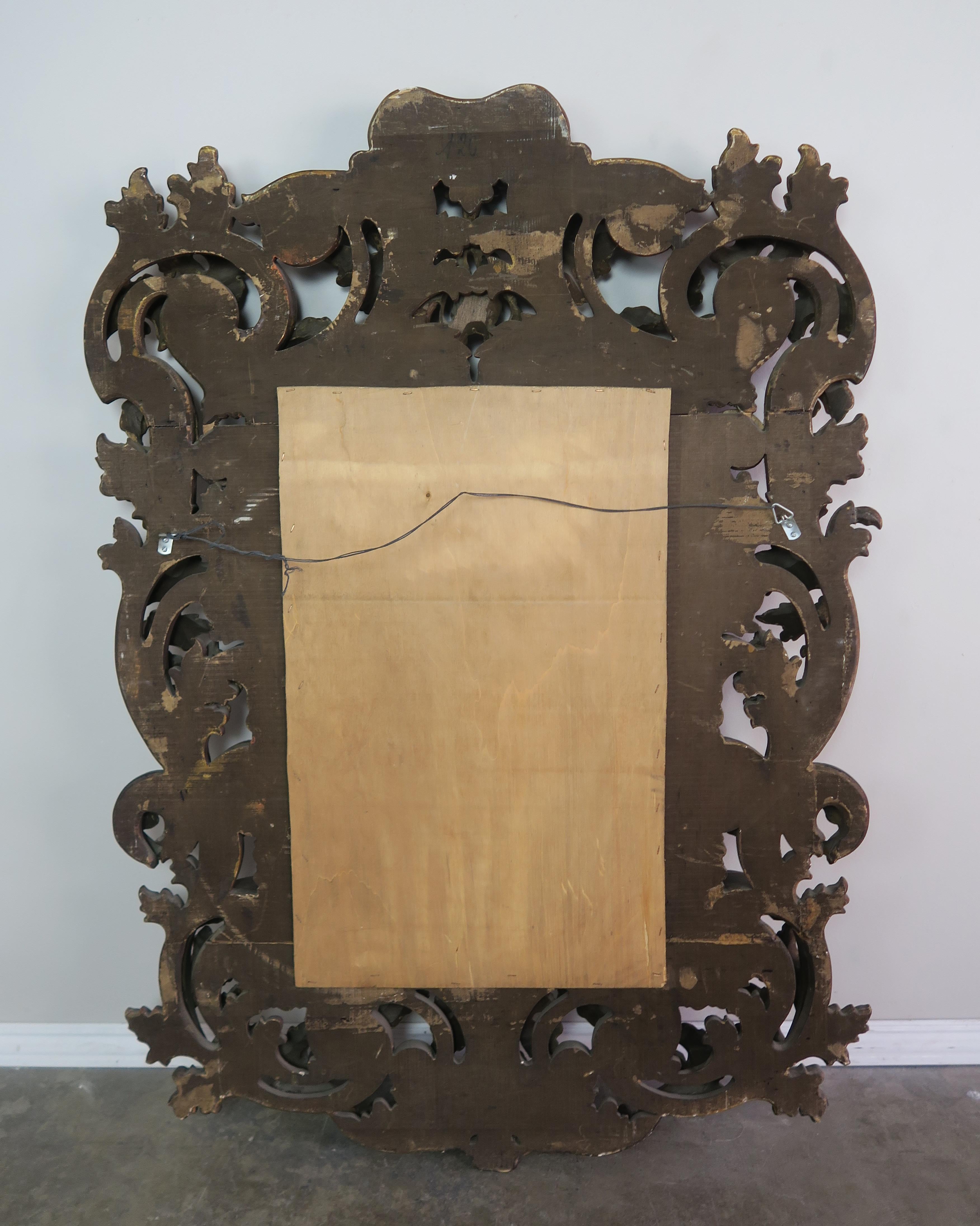 Italian Rococo Style Carved Wood Painted and Parcel-Gilt Mirror 5