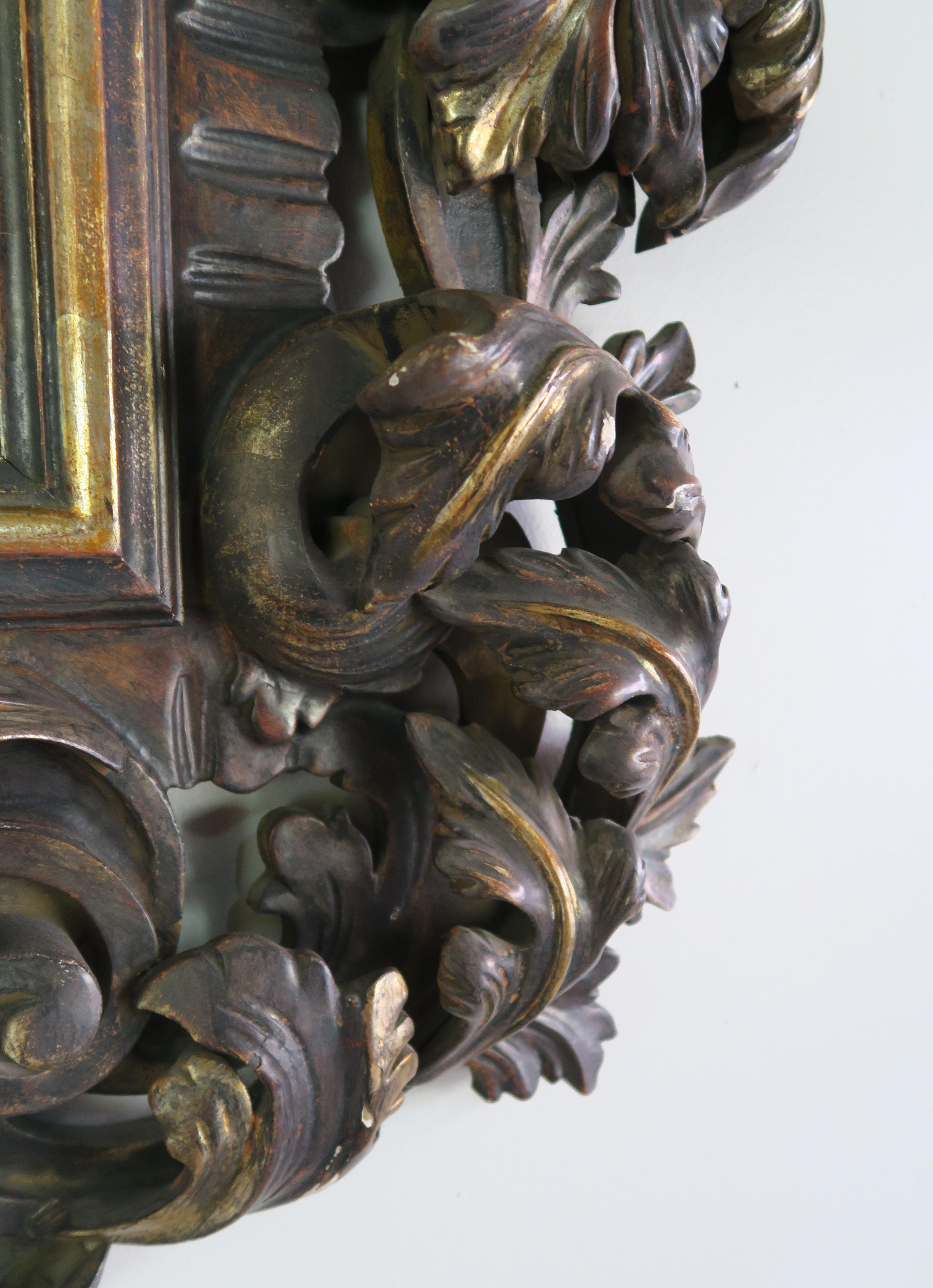 Italian Rococo Style Carved Wood Painted and Parcel-Gilt Mirror 3