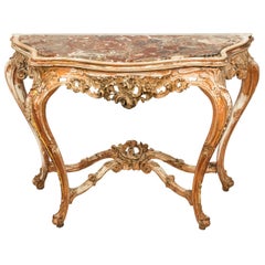 Italian Rococo Style Console Table, circa 1860
