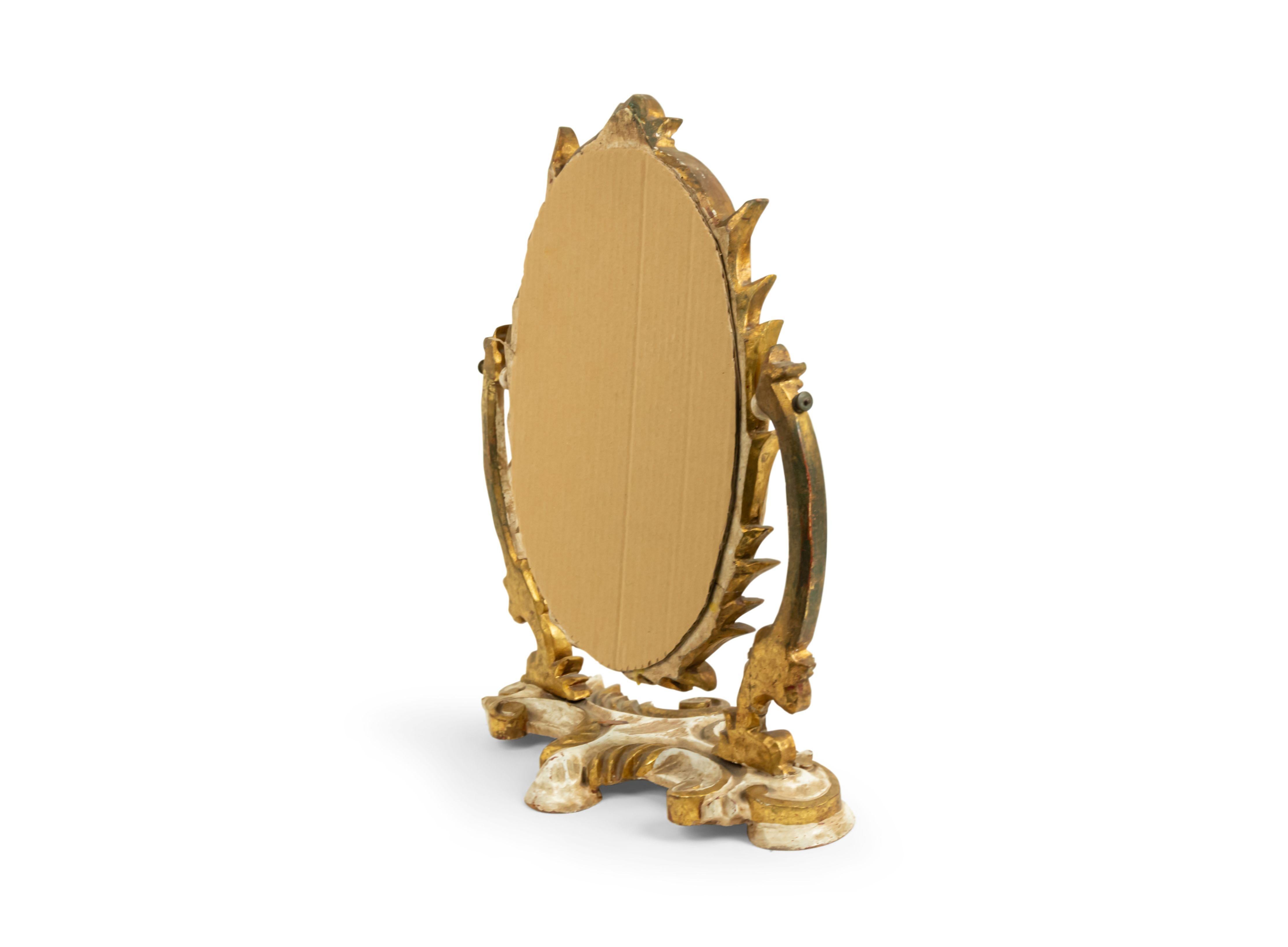 Italienische Rokoko Stil vergoldet geschnitzt Schminktisch / Vanity Mirror im Angebot 5