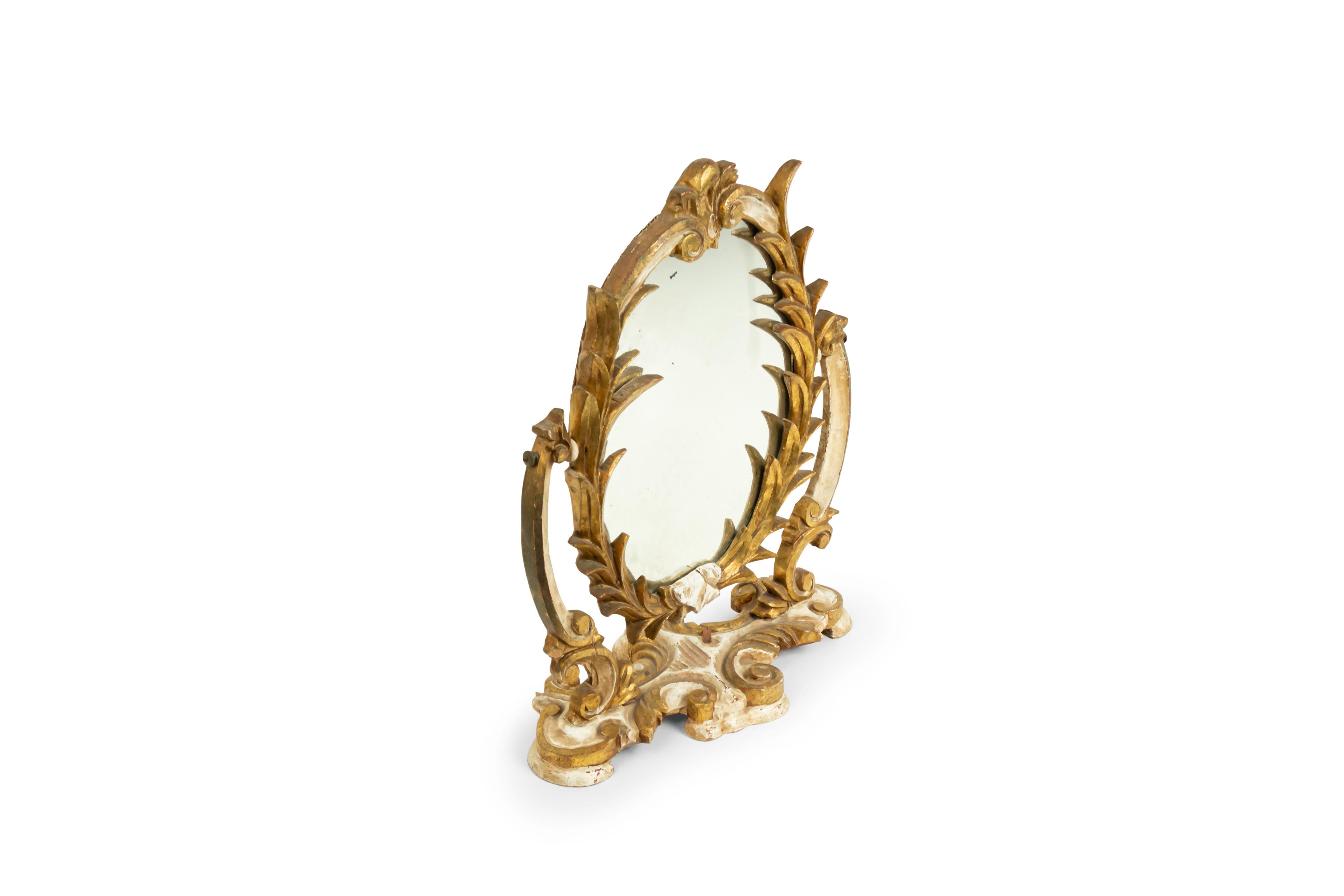 Italienische Rokoko Stil vergoldet geschnitzt Schminktisch / Vanity Mirror im Angebot 7