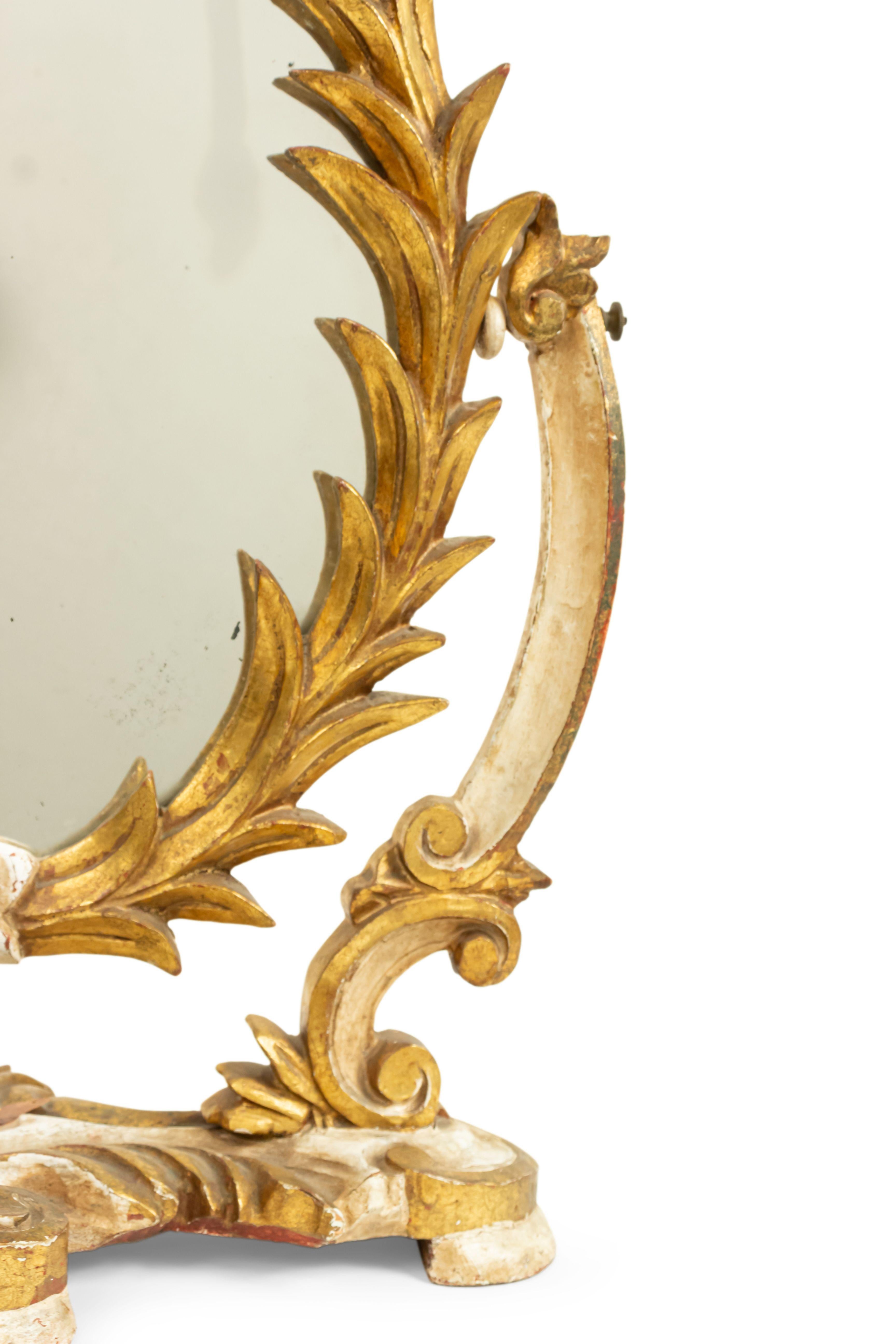 Italienische Rokoko Stil vergoldet geschnitzt Schminktisch / Vanity Mirror (19. Jahrhundert) im Angebot