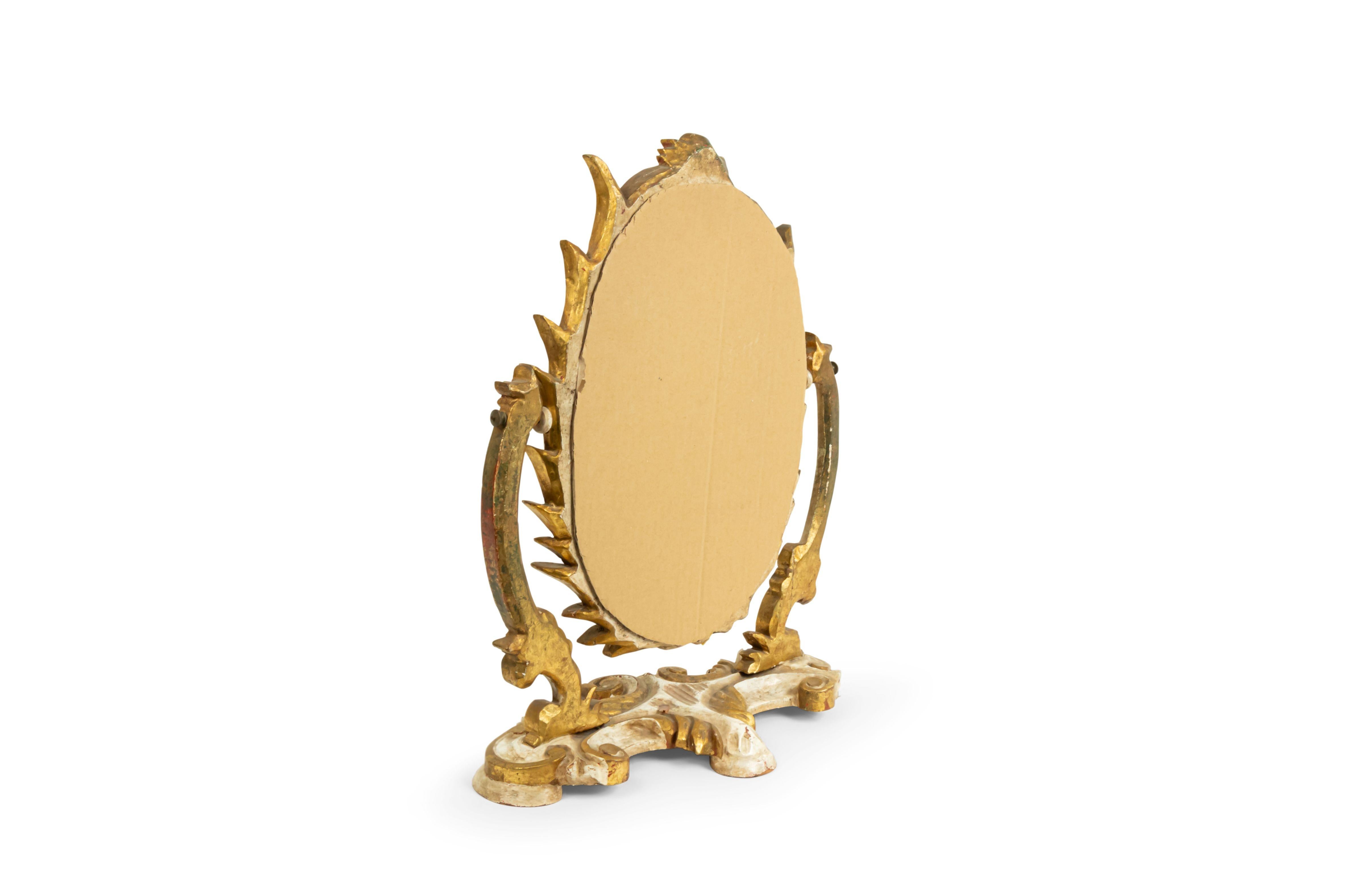 Italienische Rokoko Stil vergoldet geschnitzt Schminktisch / Vanity Mirror im Angebot 2