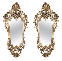 Italian Rococo Style Gilt Carved Wall Mirrors