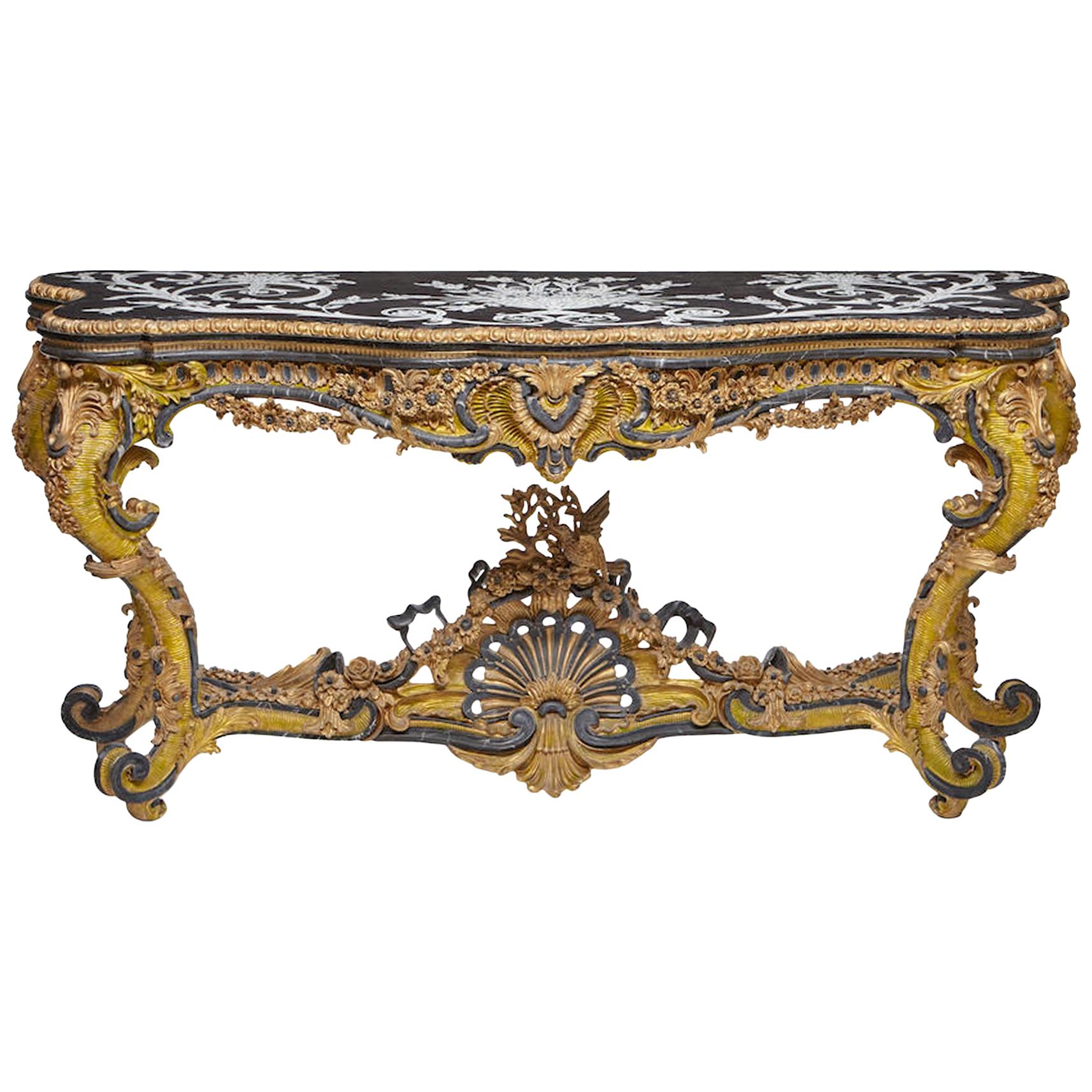 Italian Rococo Style Gilt Console Table