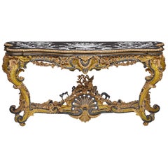 Italian Rococo Style Gilt Console Table