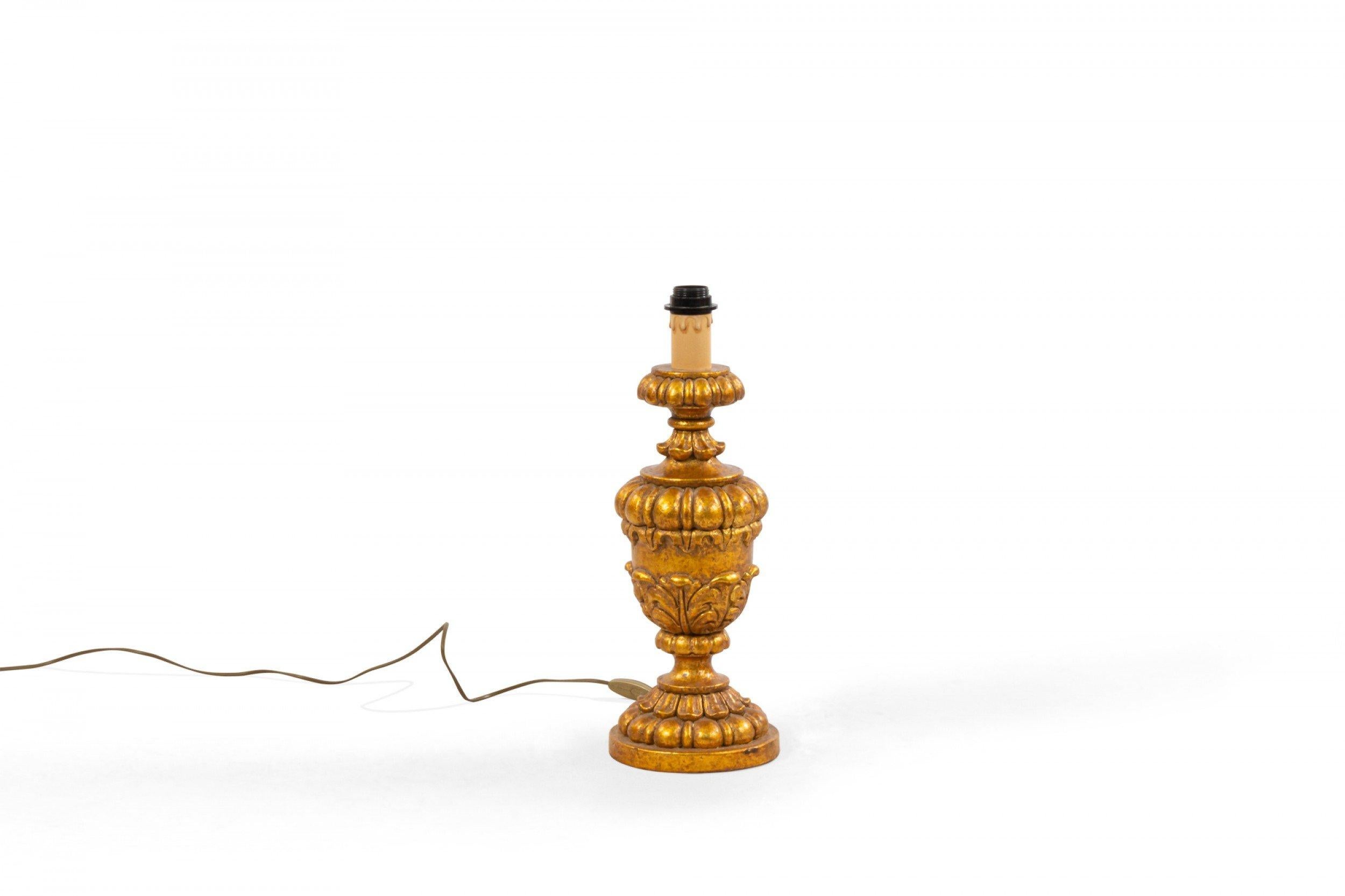 Italian Rococo Style Gilt Table Lamps In Good Condition In Queens, NY