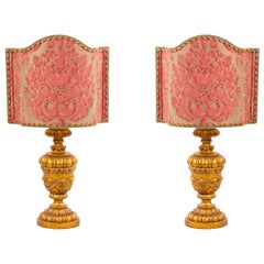 Italian Rococo Style Gilt Table Lamps