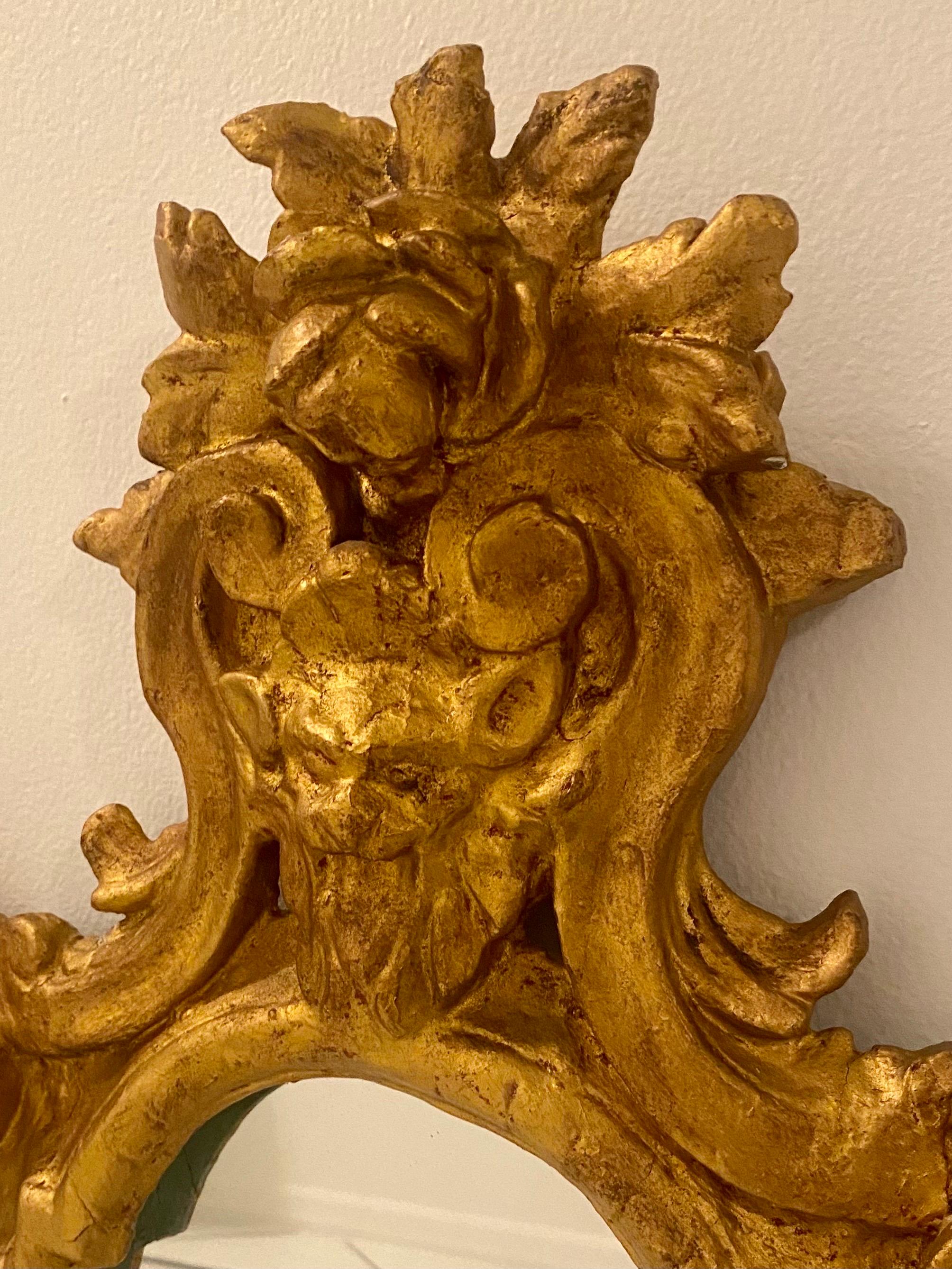 Italienischer Rokoko-Stil Vergoldeter Holzspiegel  im Angebot 6