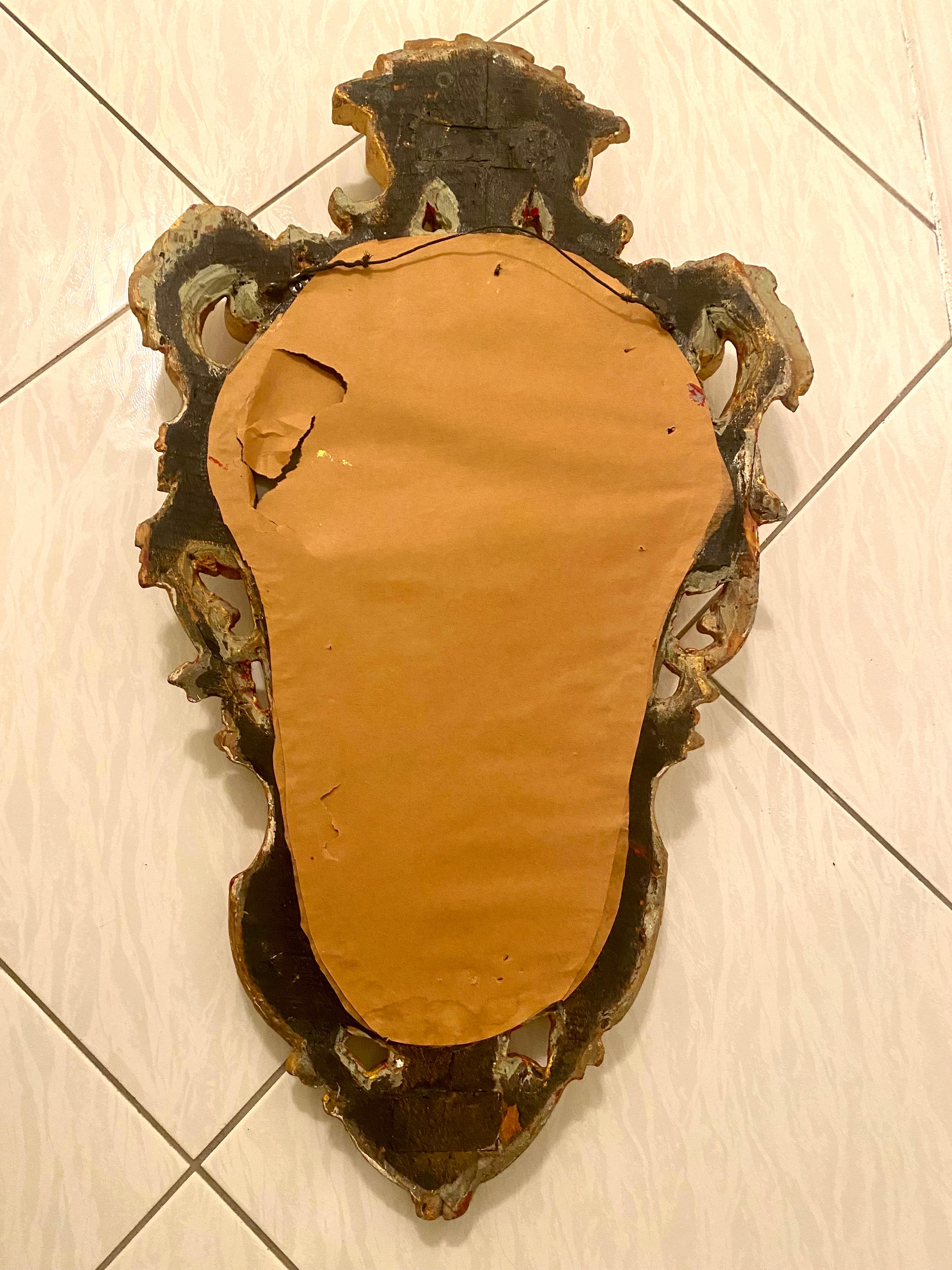 Italienischer Rokoko-Stil Vergoldeter Holzspiegel  im Angebot 8