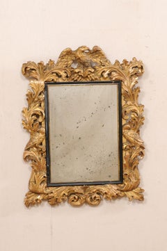 Italian Rococo-Style Gilt Wood Mirror w/Acanthus & Bird Motif, Late 18th Century