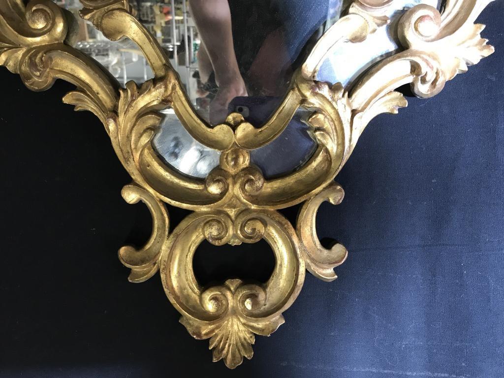 Baroque Italian Rococo Style Giltwood Mirror