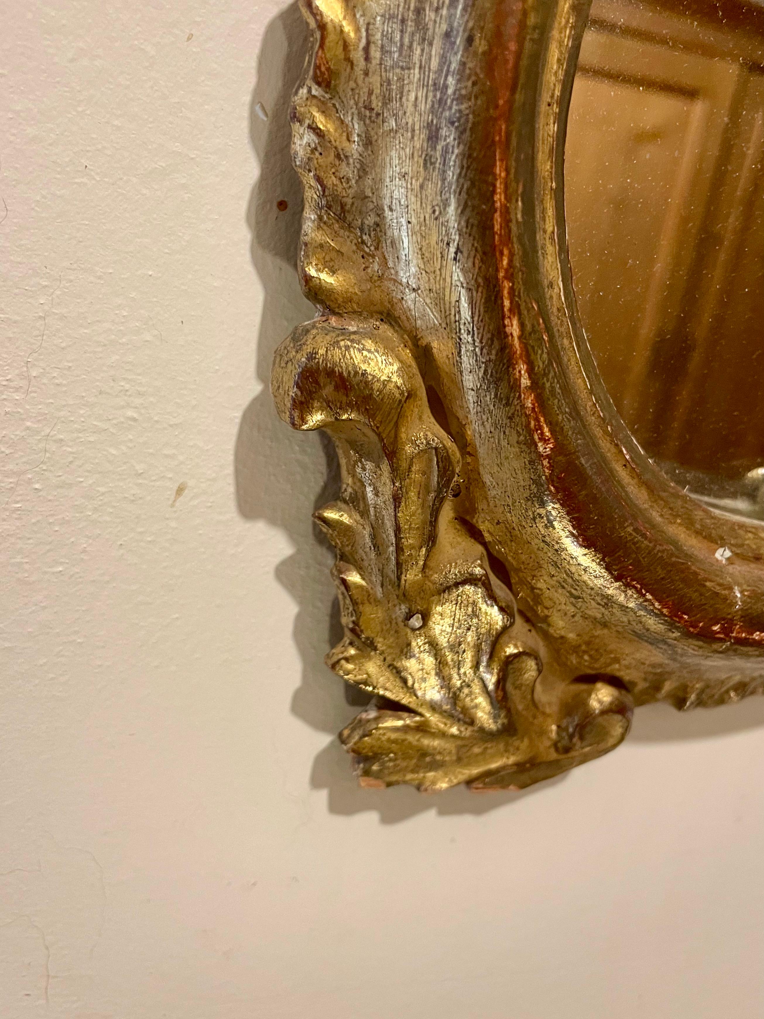 Italienischer Rokoko-Stil Giltwood Spiegel im Angebot 2