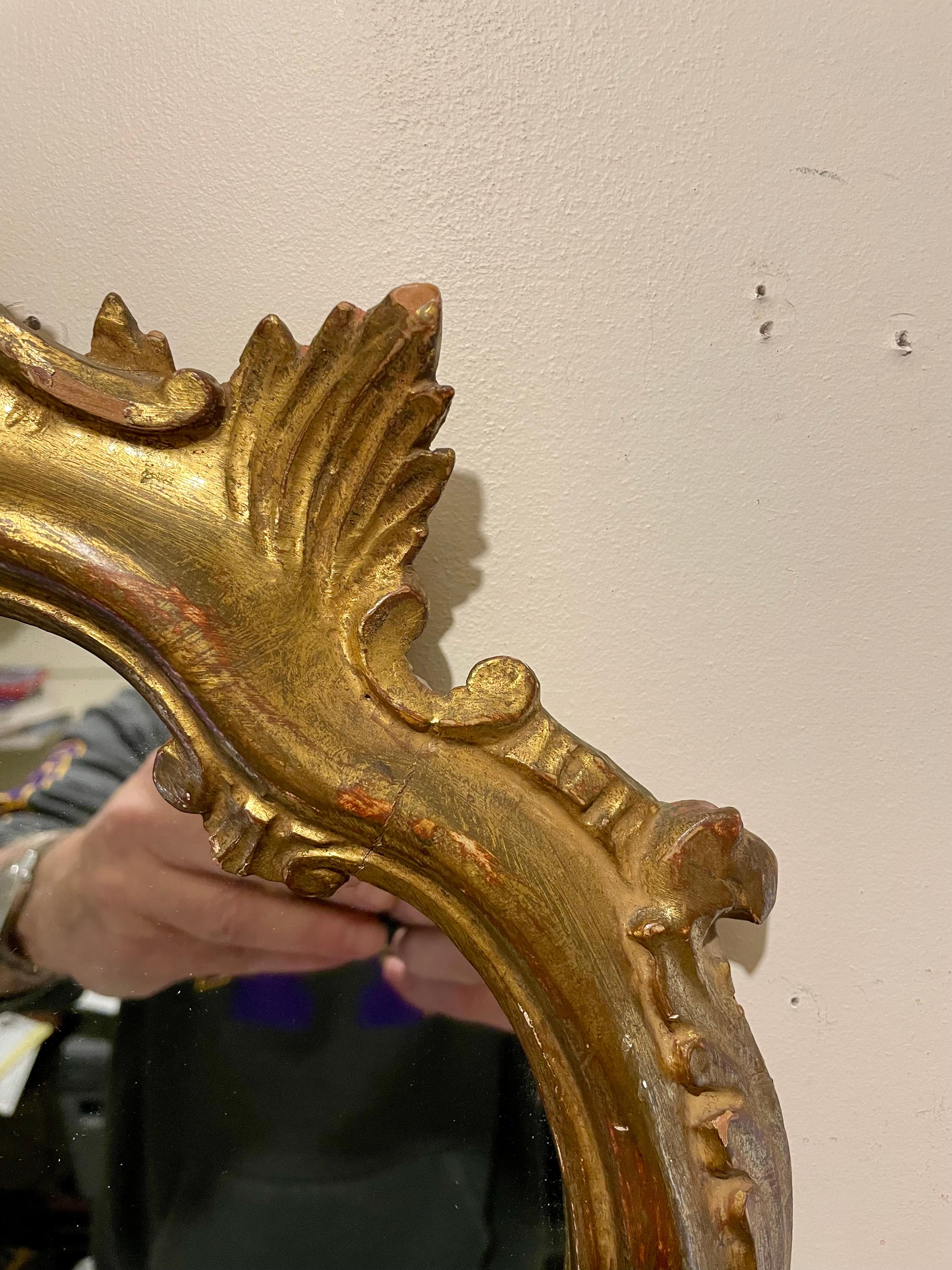 Italienischer Rokoko-Stil Giltwood Spiegel im Angebot 3