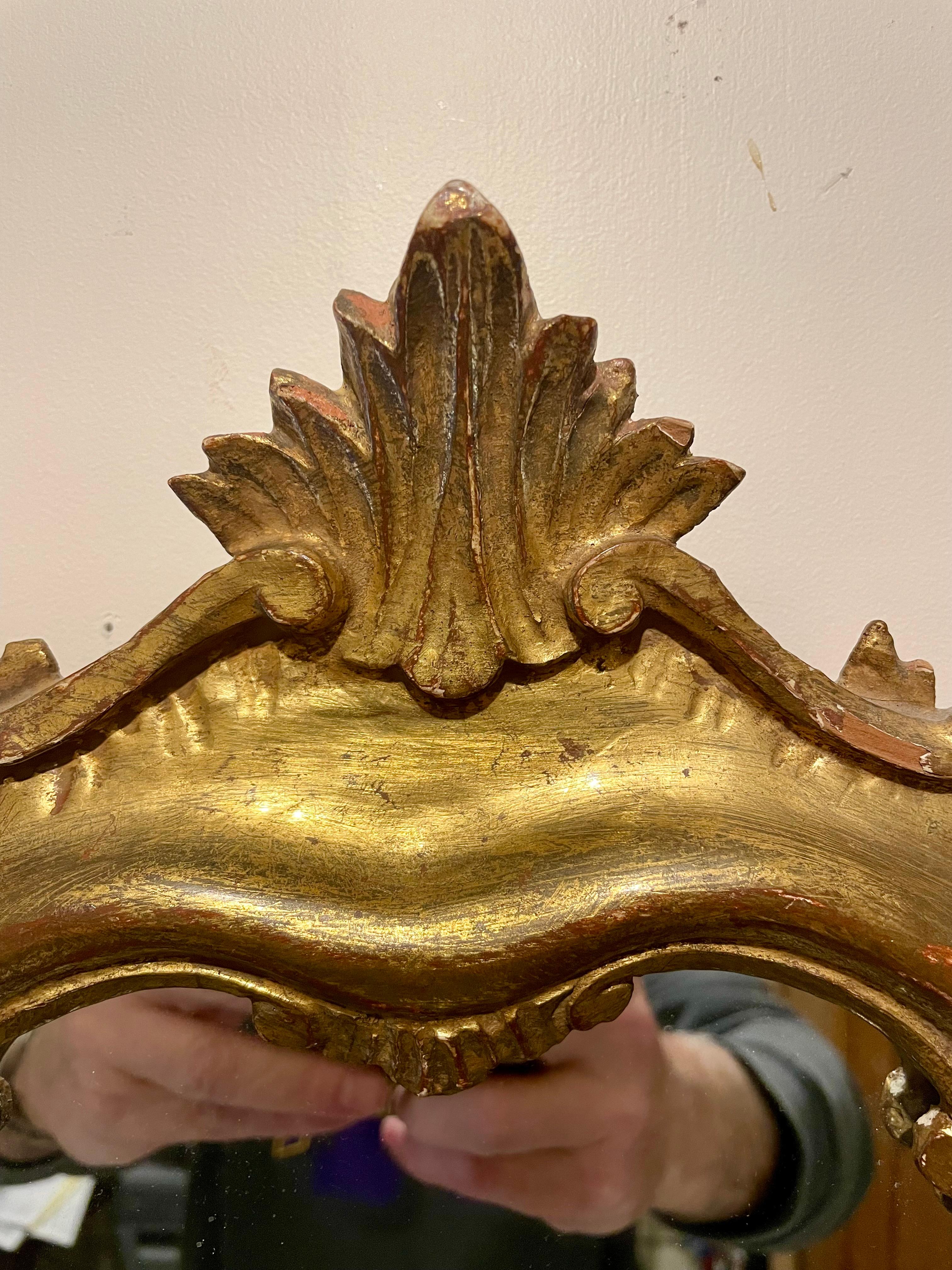 Italienischer Rokoko-Stil Giltwood Spiegel im Angebot 4
