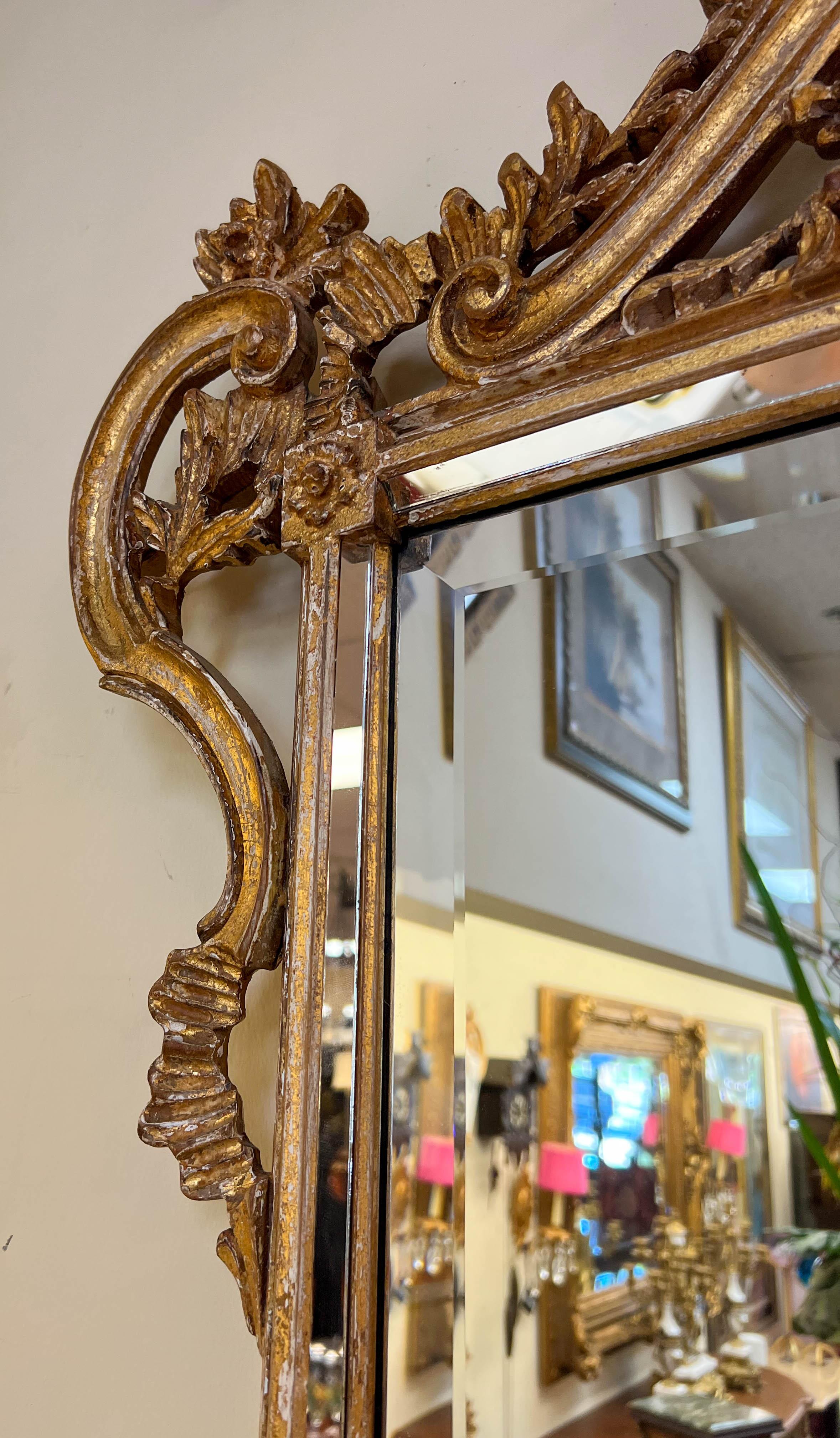 Italian Rococo Style Giltwood Wall Mirror by La Barge 1