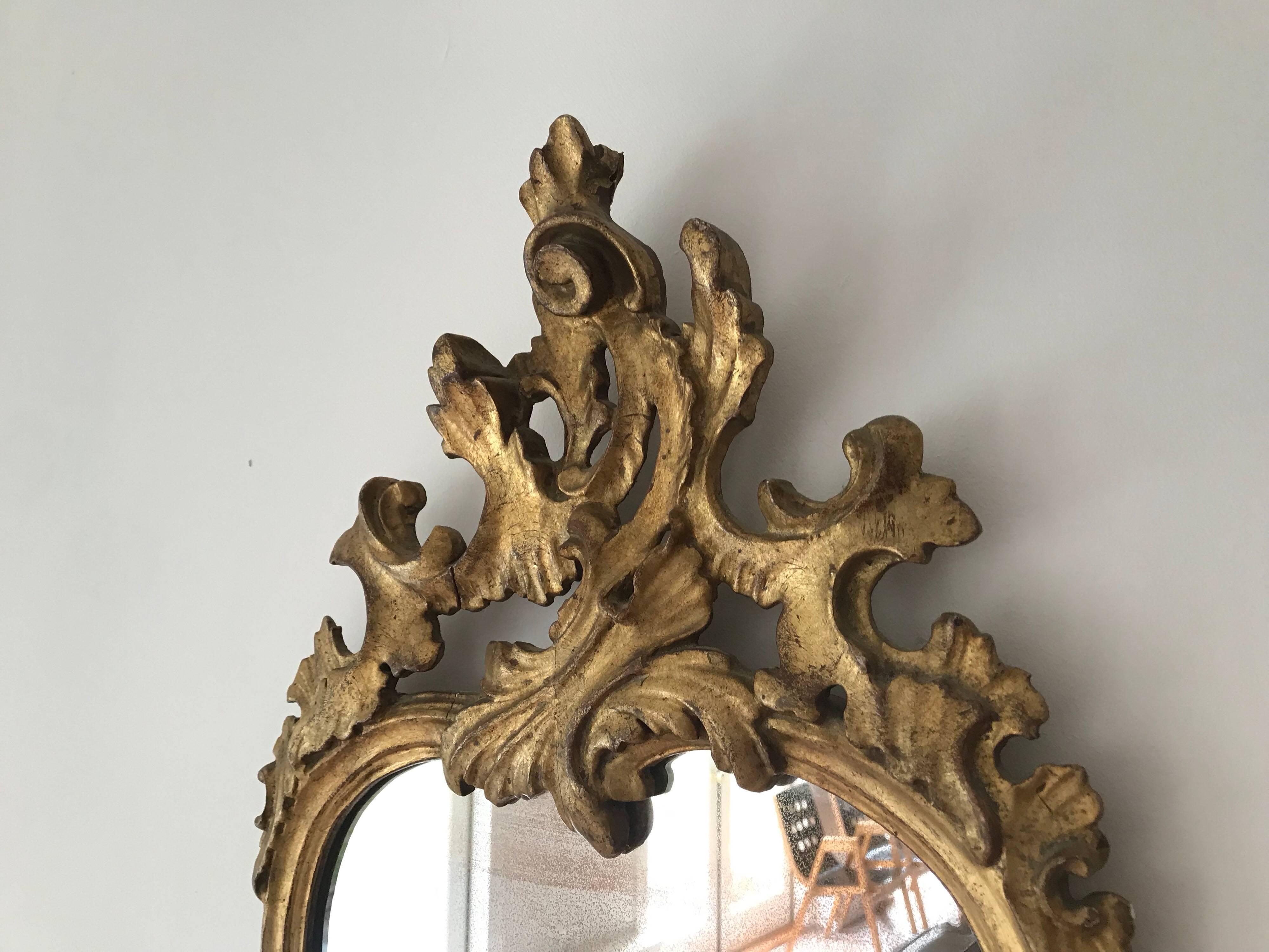 Gilt Italian Rococo Style Mirror