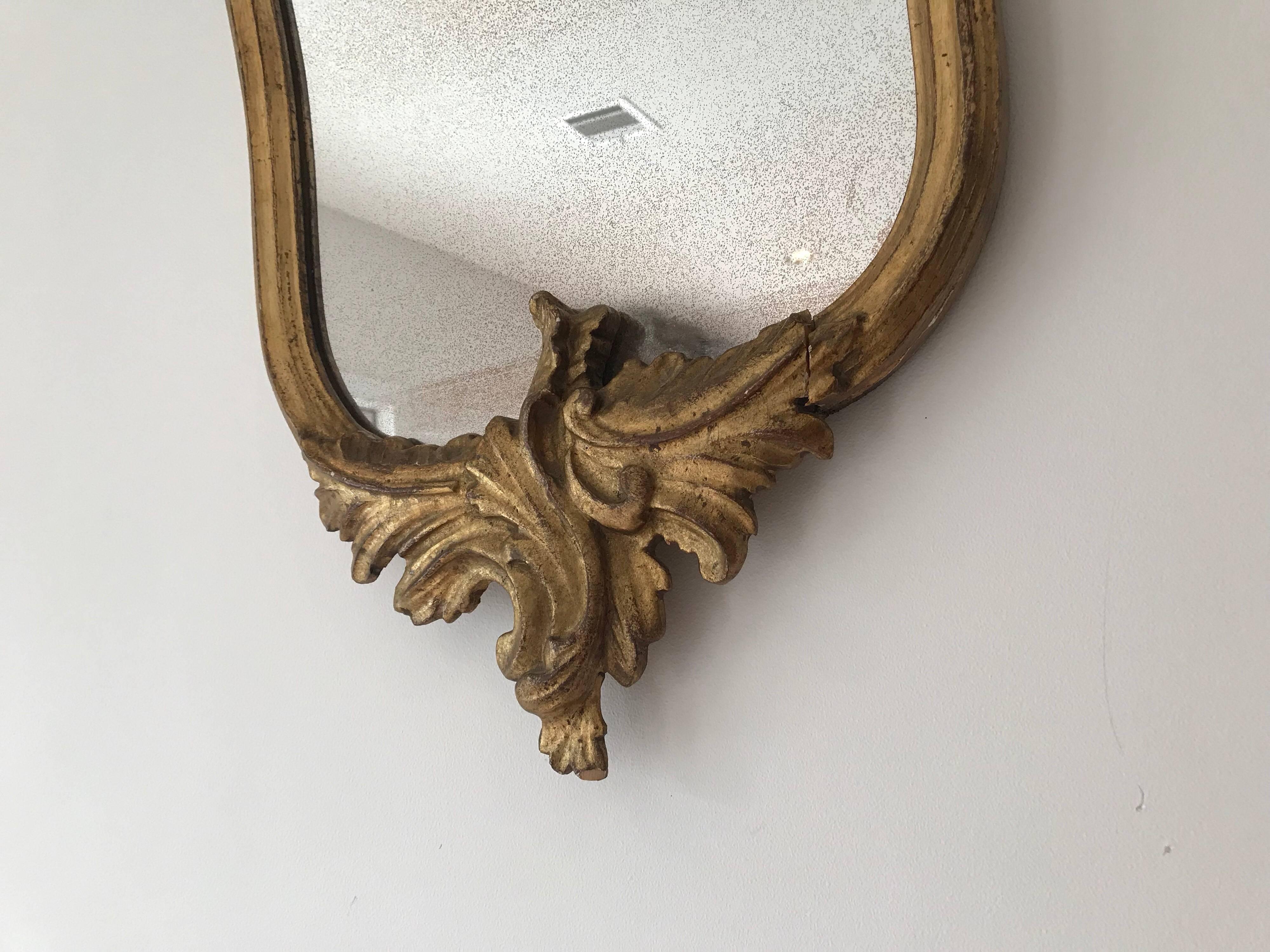 Italian Rococo Style Mirror In Good Condition In Stockton, NJ