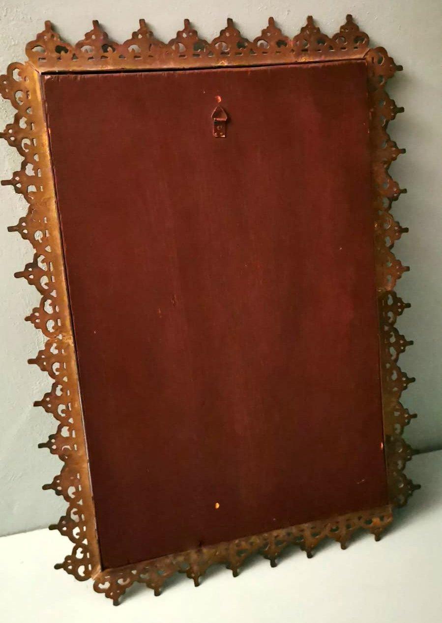 Miroir italien de style rococo avec bordure en laiton doré en vente 11