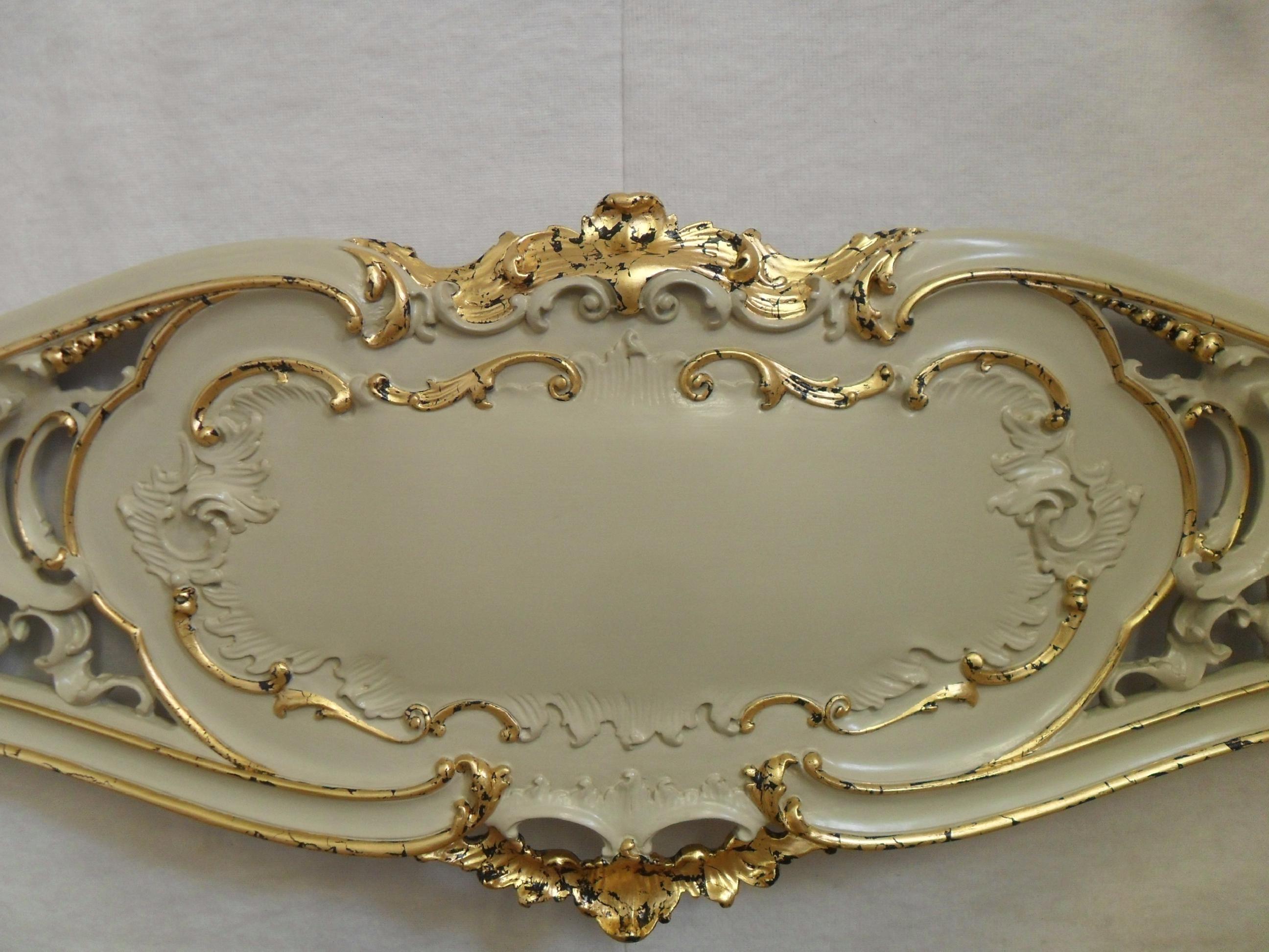 Italian Rococo Style Painted and Gilt King Size Bed Frame 1