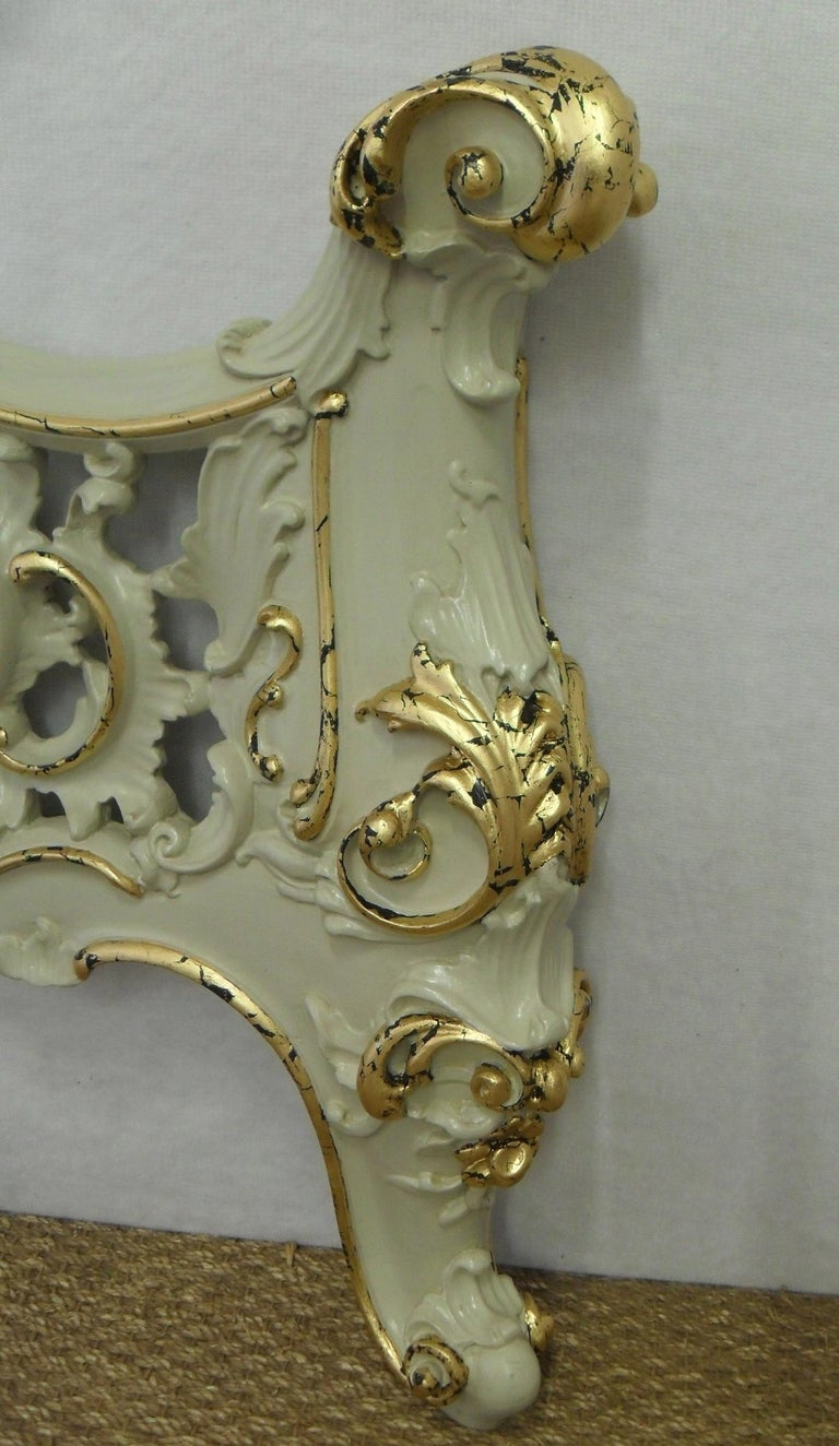 Italian Rococo Style Painted and Gilt King Size Bed Frame at 1stDibs