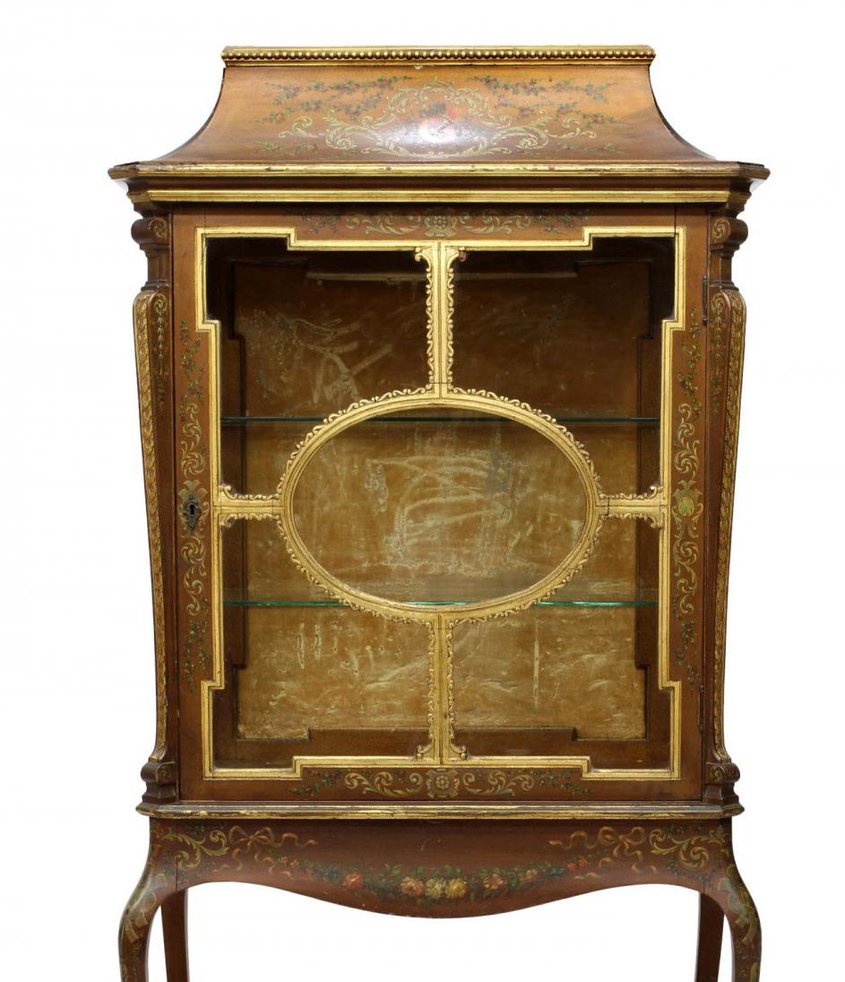 Italian Rococo Style Painted Display Cabinet, 19th Century In Good Condition In Cypress, CA