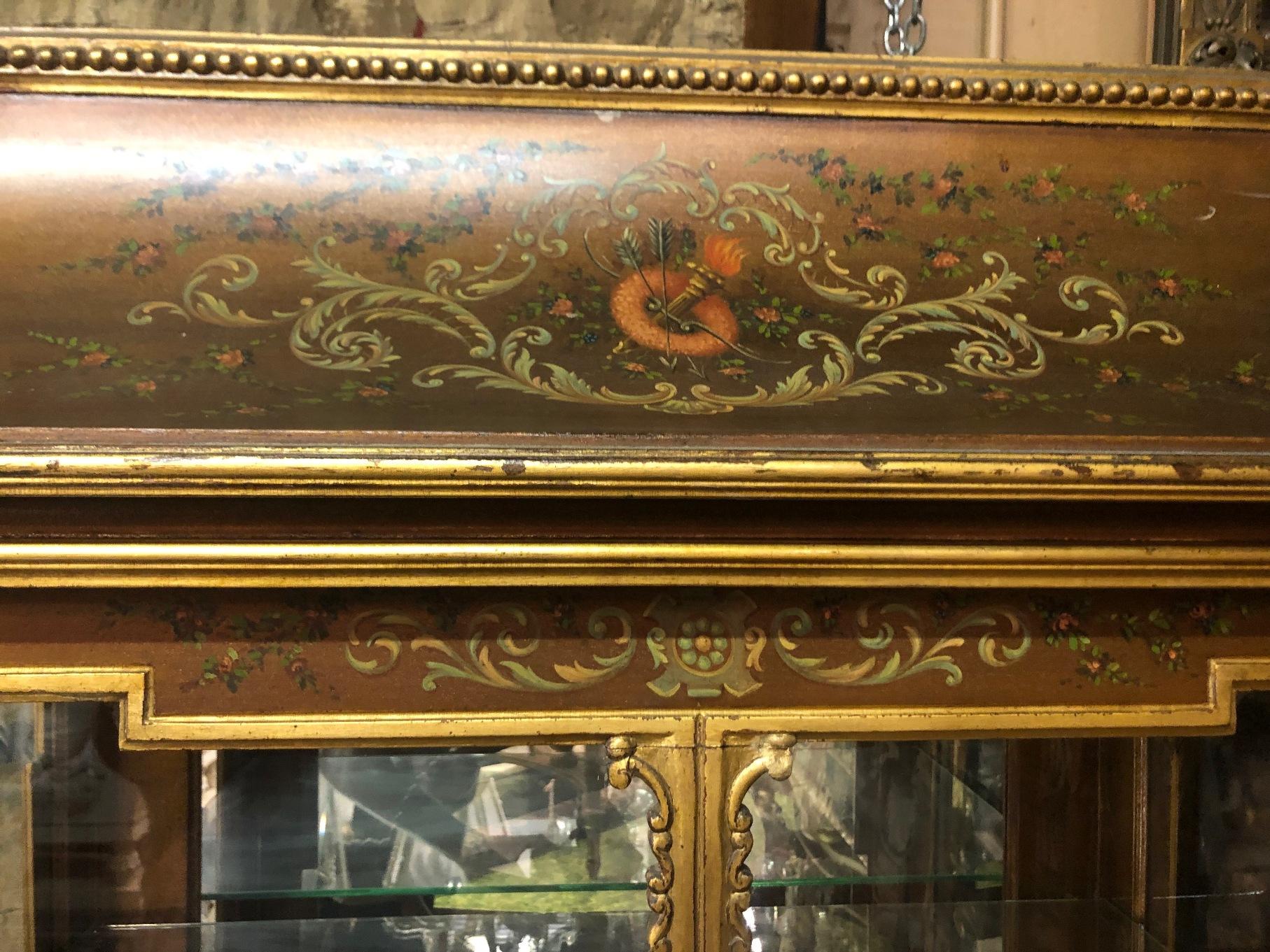 Italian Rococo Style Painted Display Cabinet, 19th Century 2