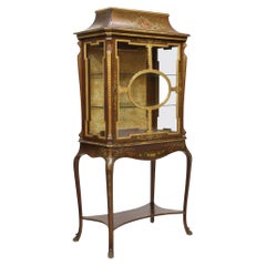 Italian Rococo Style Painted Display Cabinet, 19th Century