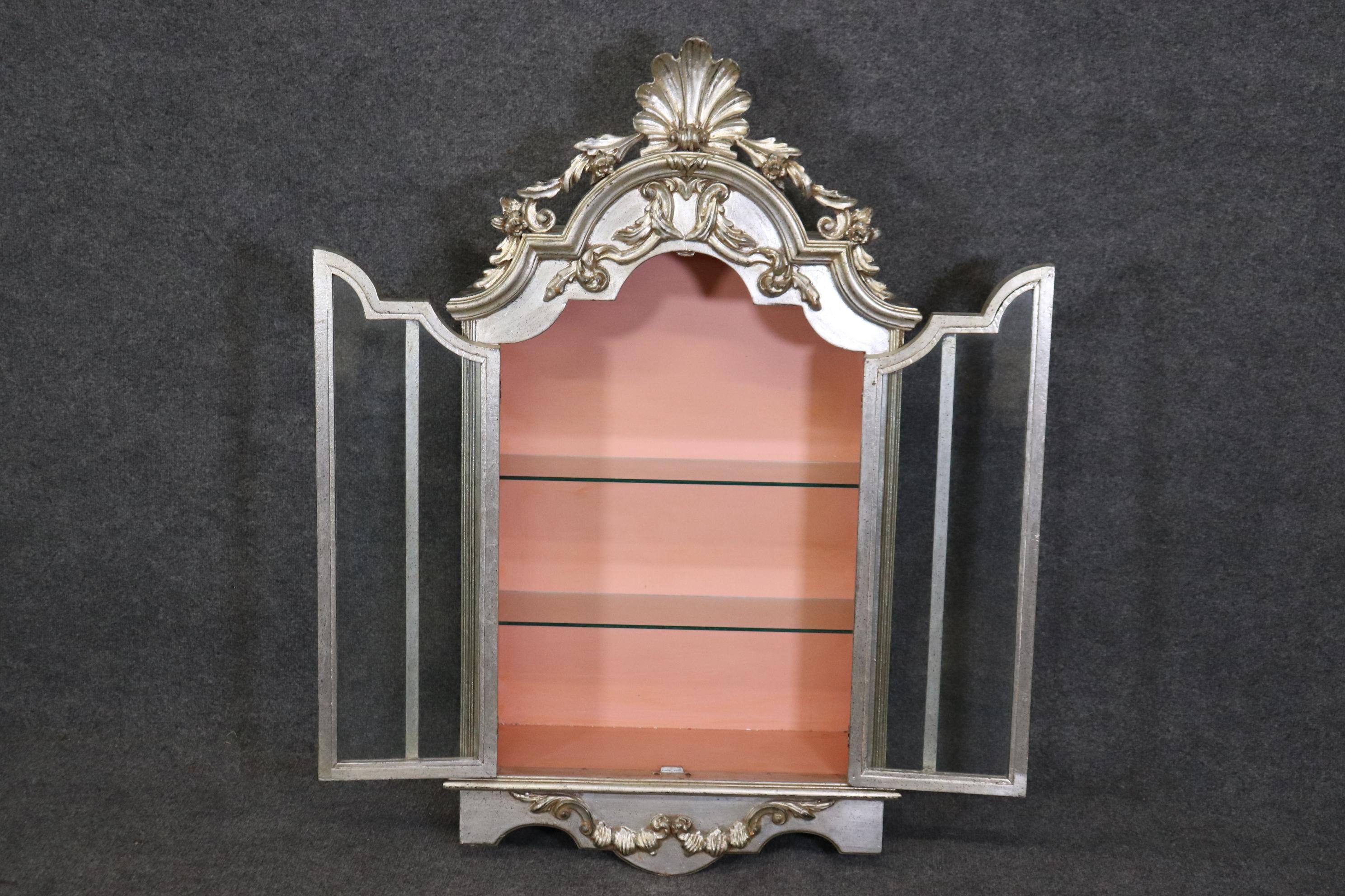 20th Century Italian Rococo Style Silver Gilt Wall Hanging Etagere Shelf by Labarge