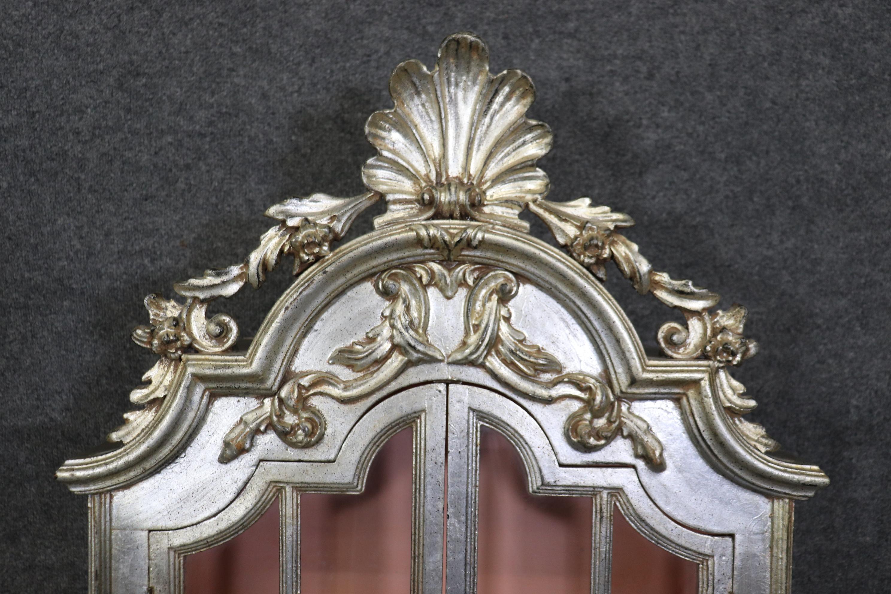 Italian Rococo Style Silver Gilt Wall Hanging Etagere Shelf by Labarge 1