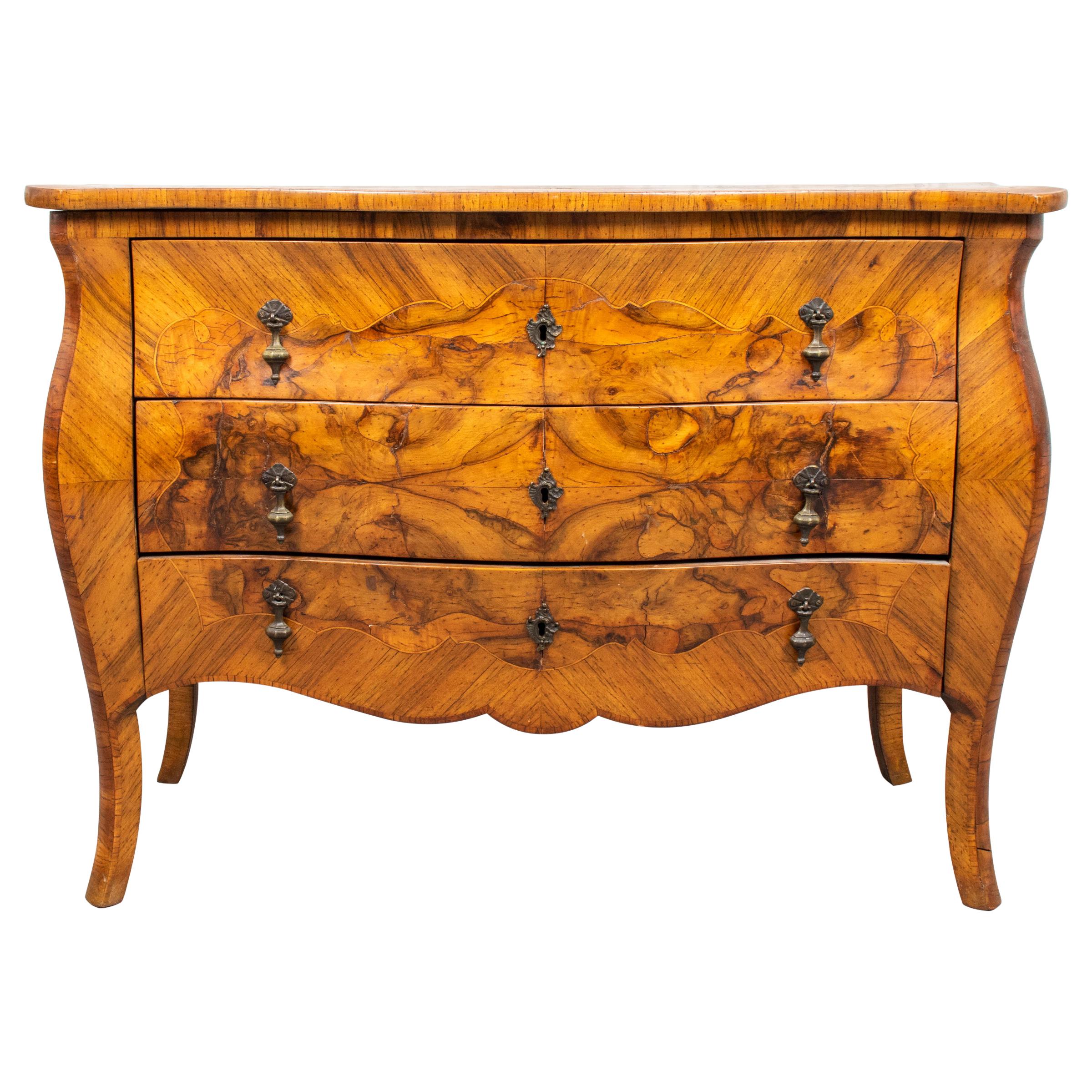 Italian Rococo Style Walnut Commode