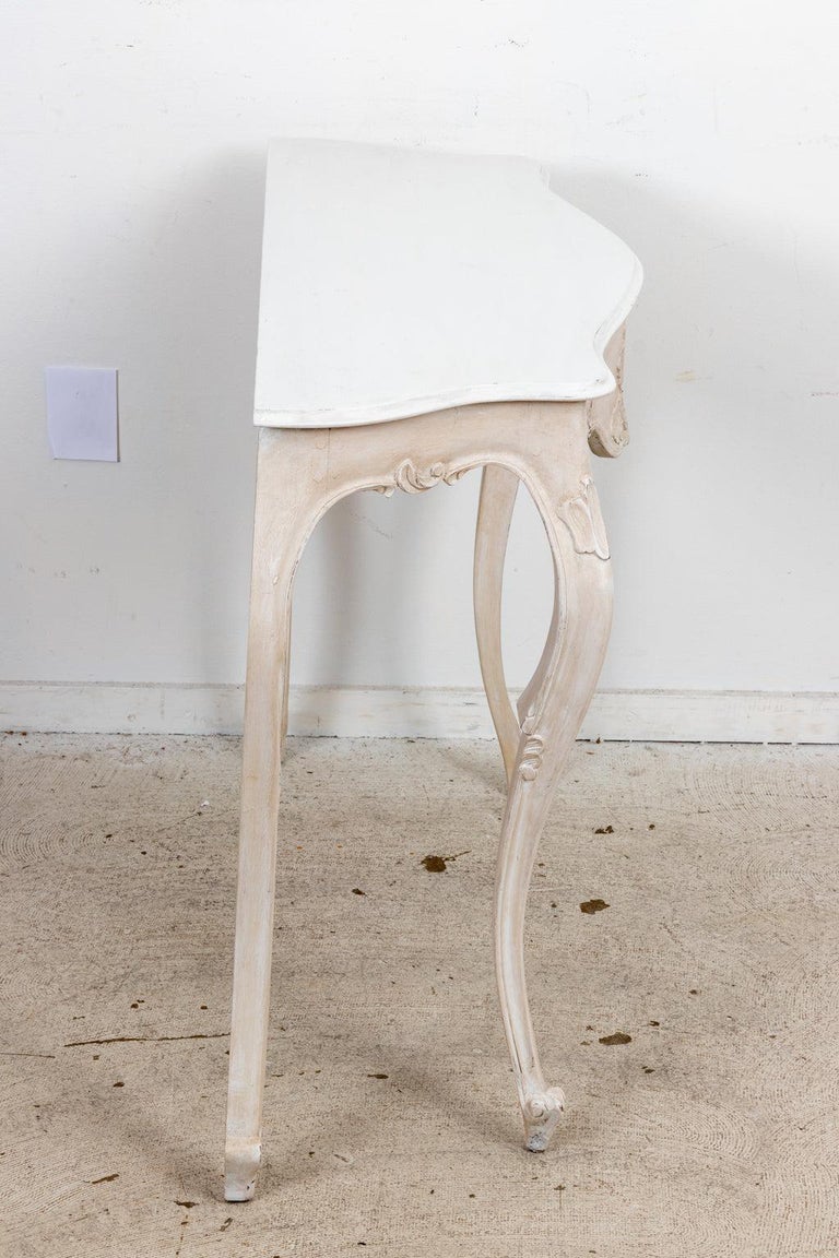 Italian Rococo Style White Painted Console For Sale at 1stDibs