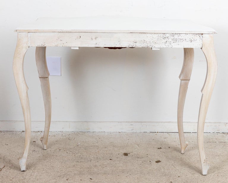 Italian Rococo Style White Painted Console For Sale at 1stDibs