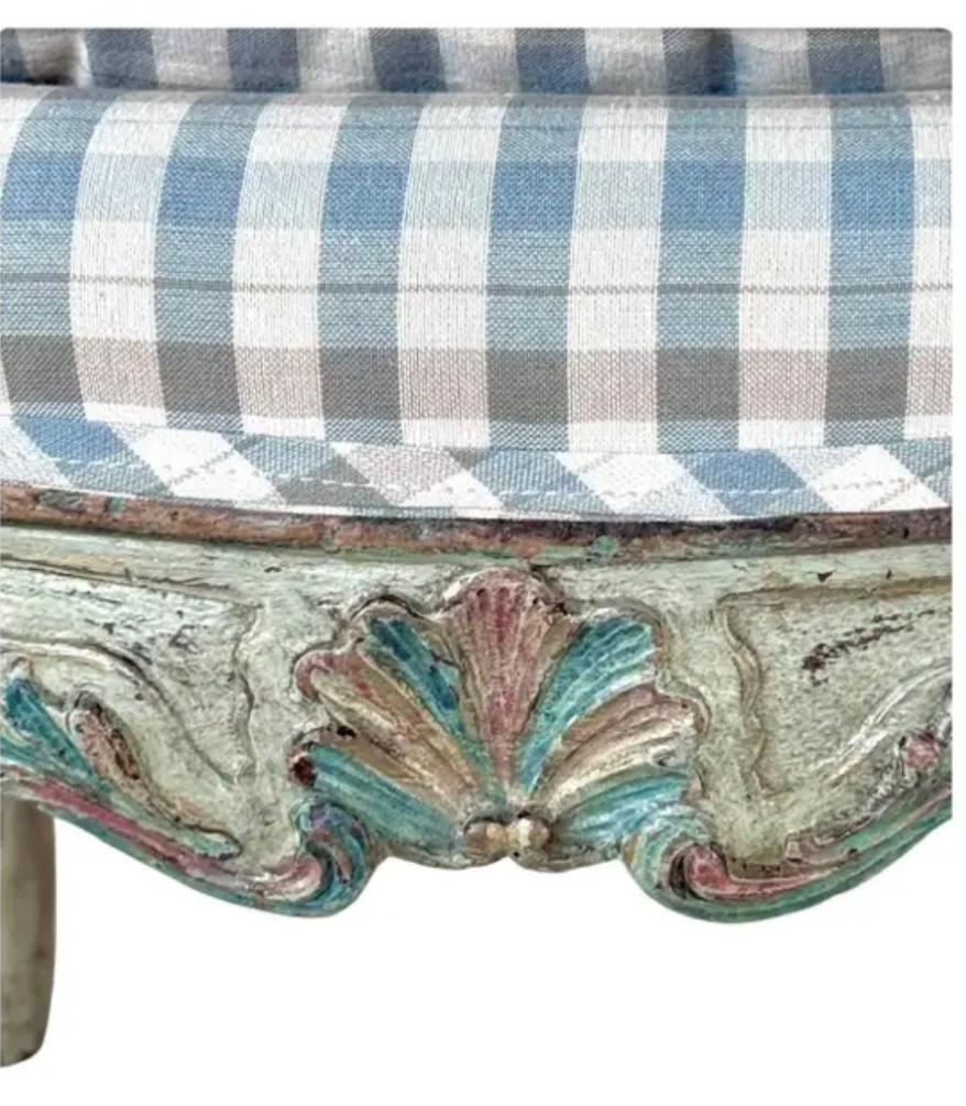 Textile Italian Rococo Upholstered Armchairs, A Pair For Sale