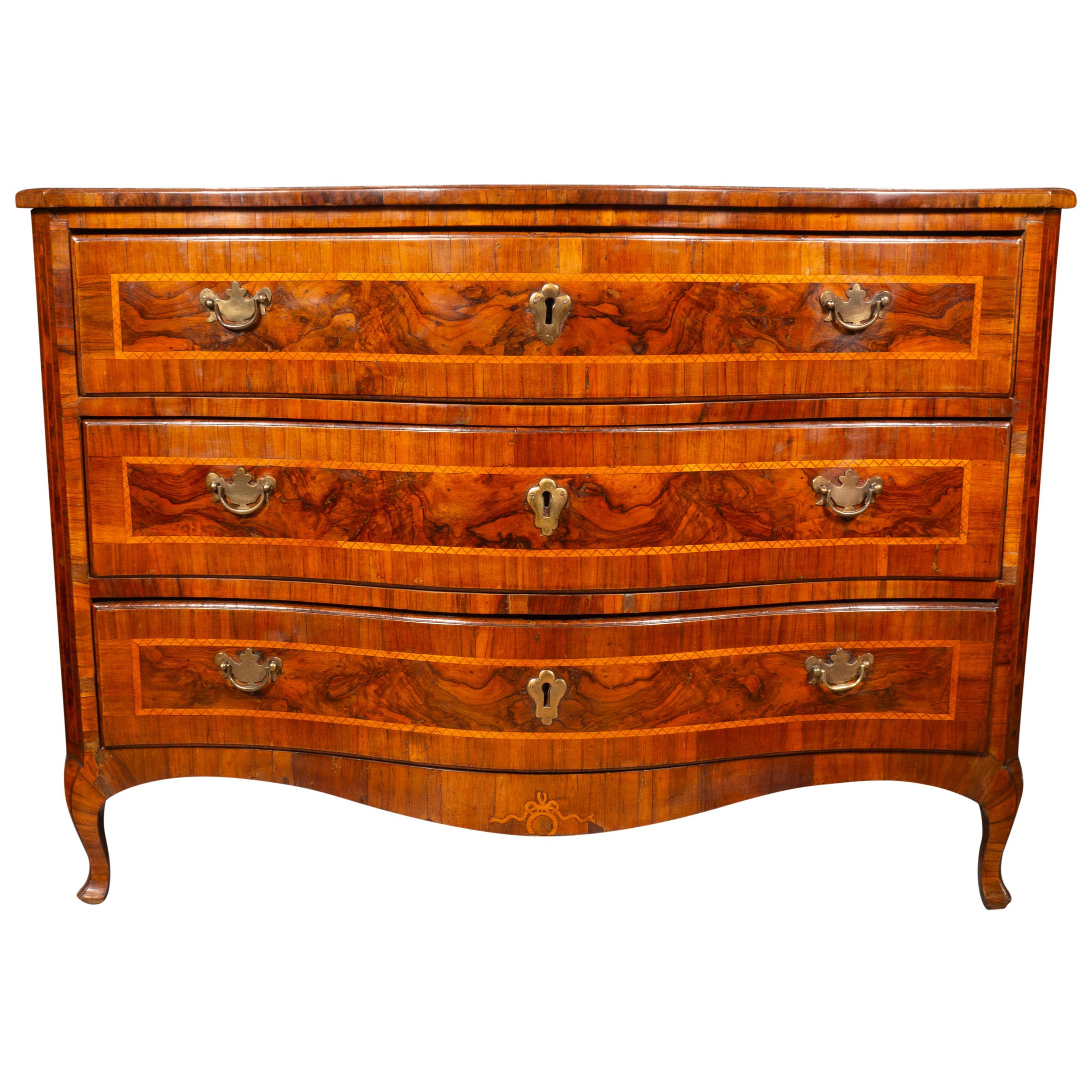 Italian Rococo Walnut Commode