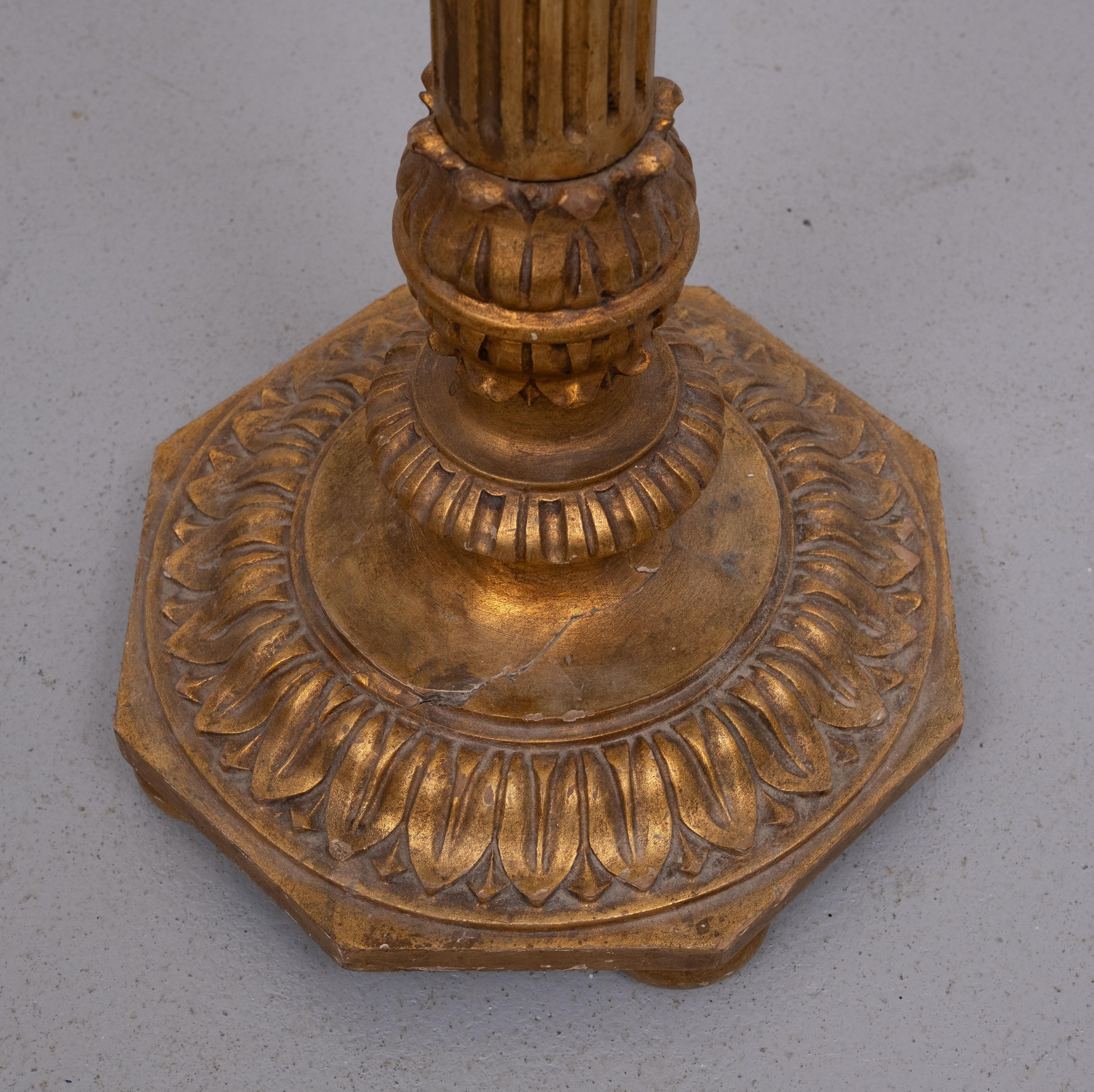 Italienische Rokoko-Stehlampe aus Holz, antik, Gold, 1950er Jahre (Mitte des 20. Jahrhunderts) im Angebot