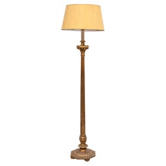 Italian Rococo Wooden floor lamp Antique Gold 1950s
